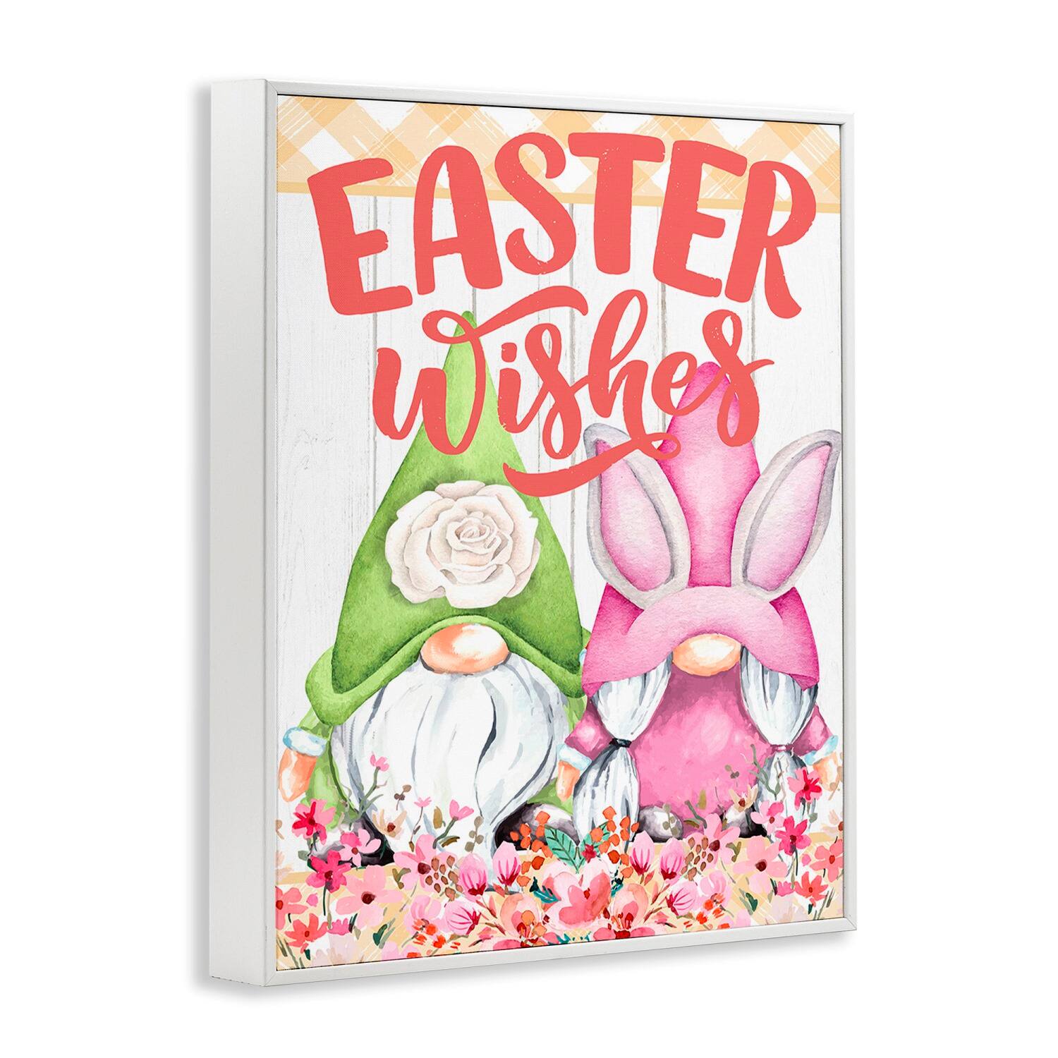 Stupell Industries Easter Wishes Gnomes Framed Giclee Art