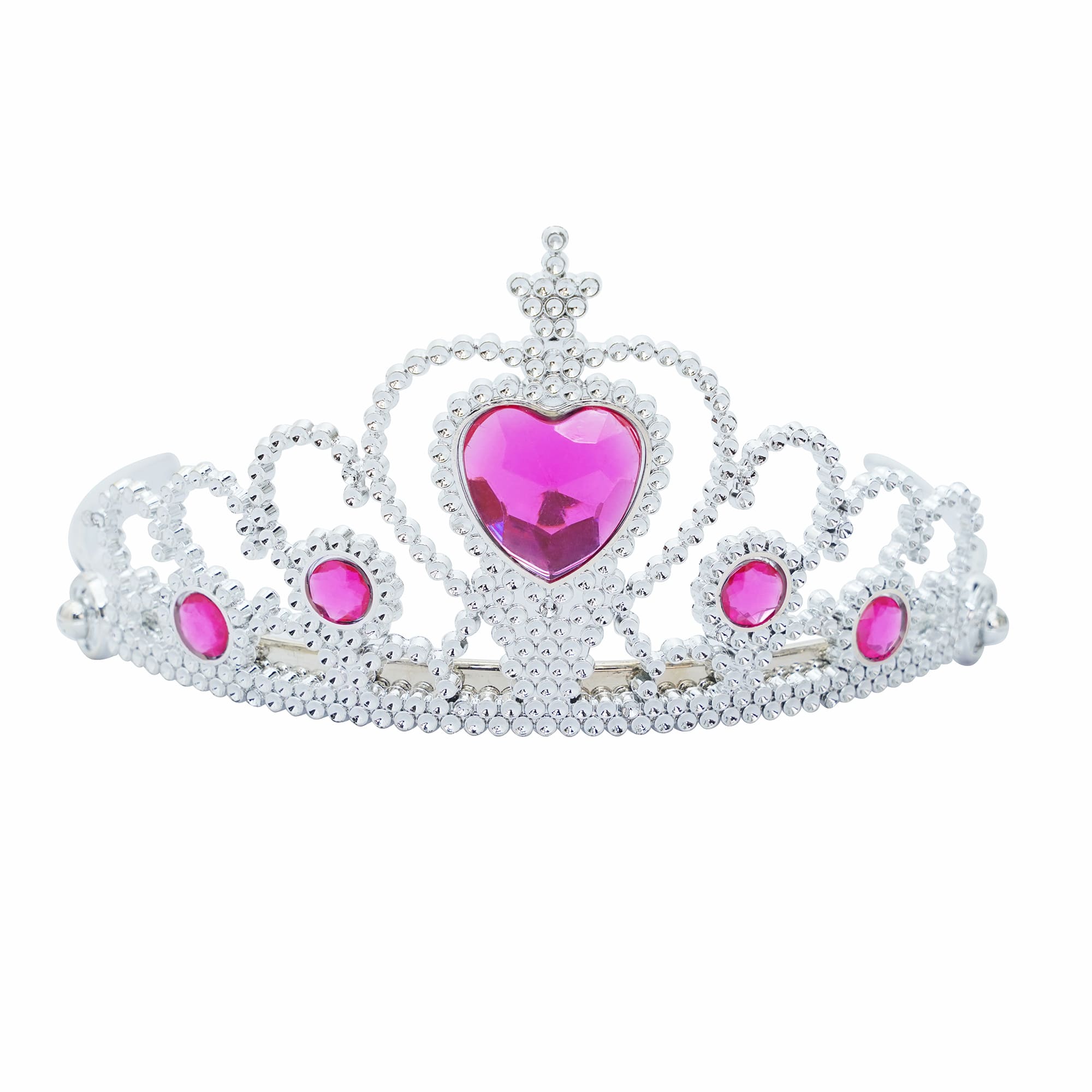 Adult Silver Plastic Costume Tiara with Gem