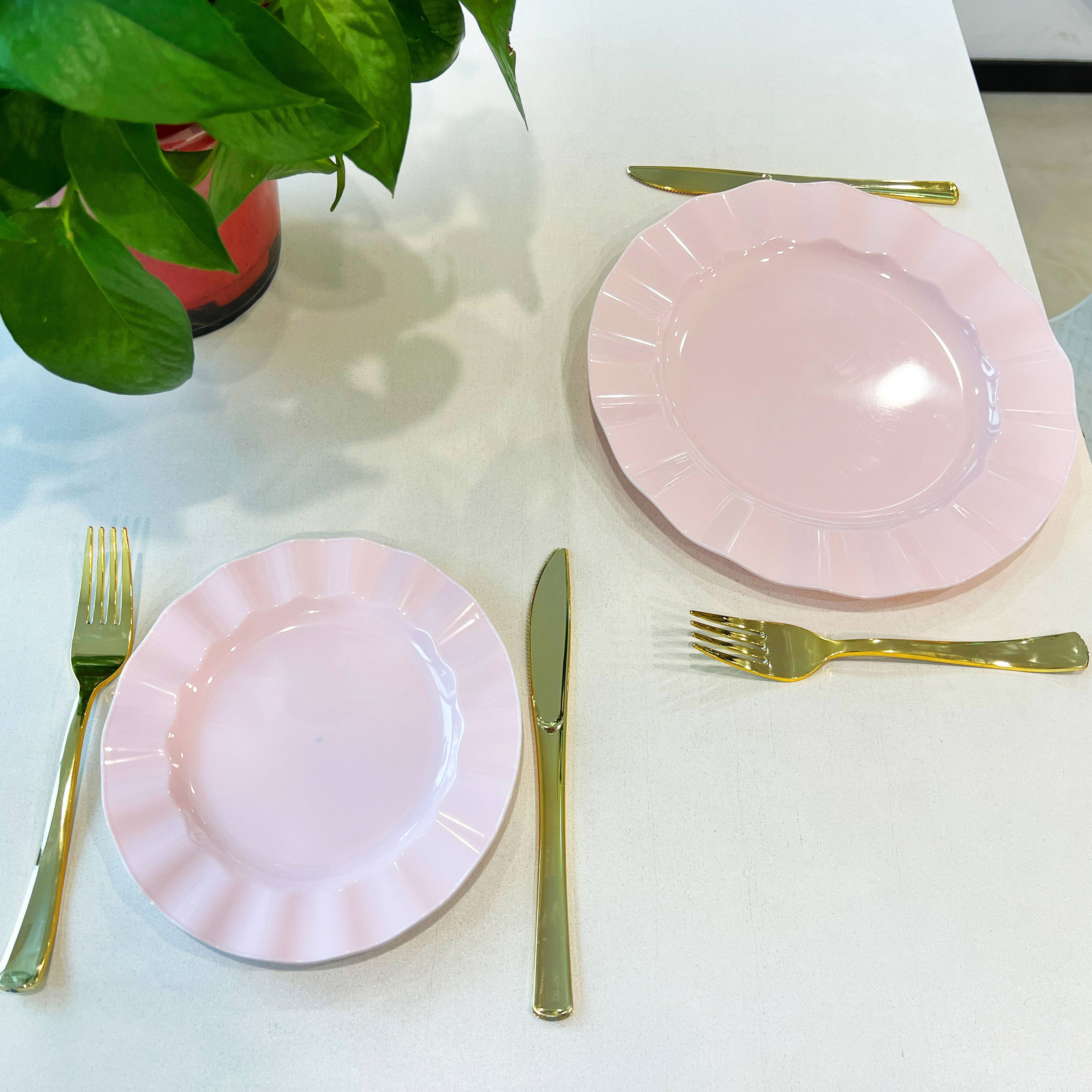 8 Packs: 40 ct. (320 total) 7" & 10" Wavy Rim Plastic Plates by Celebrate It®