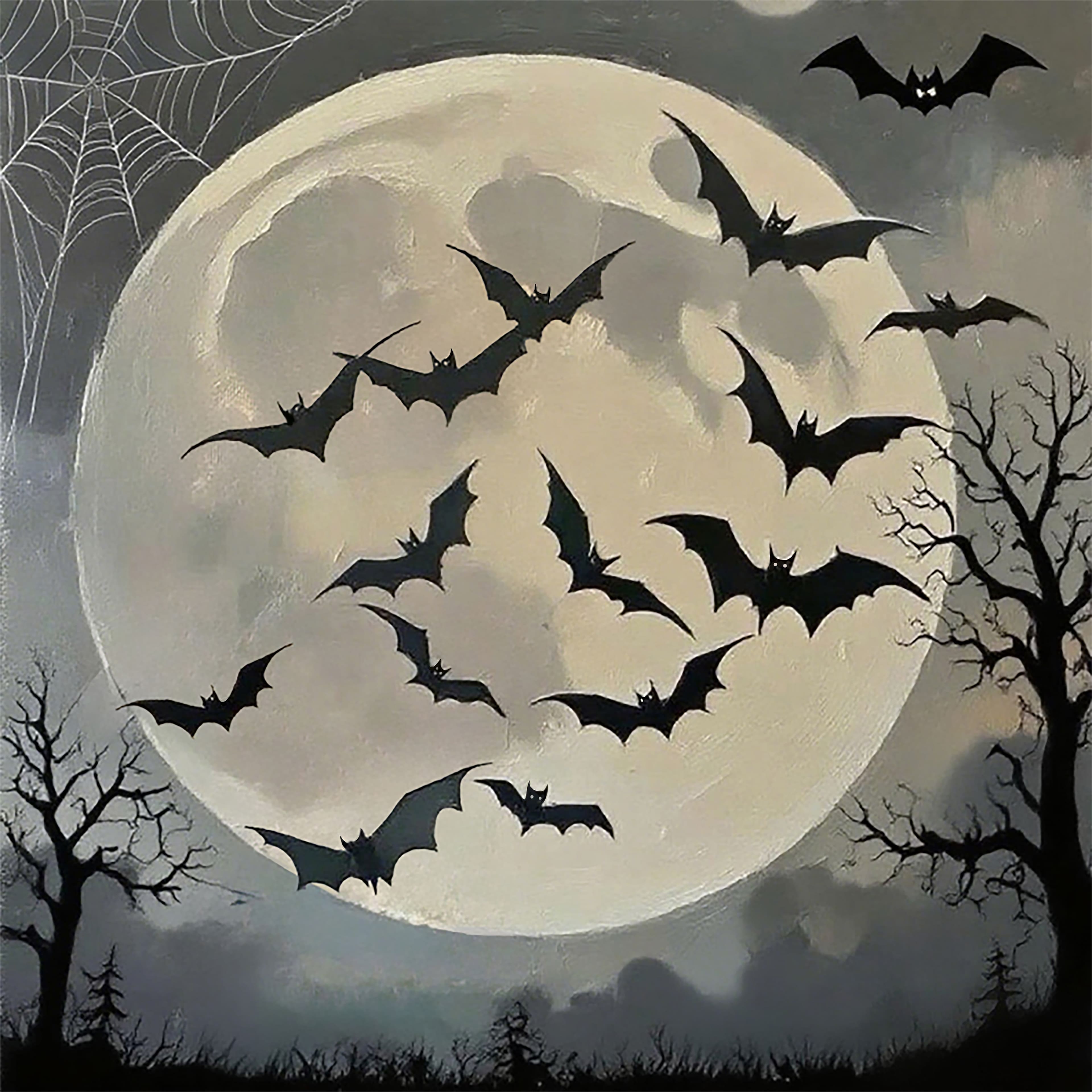 11" x 11" Moon & Bats Canvas Painting Kit by Craft Smart®