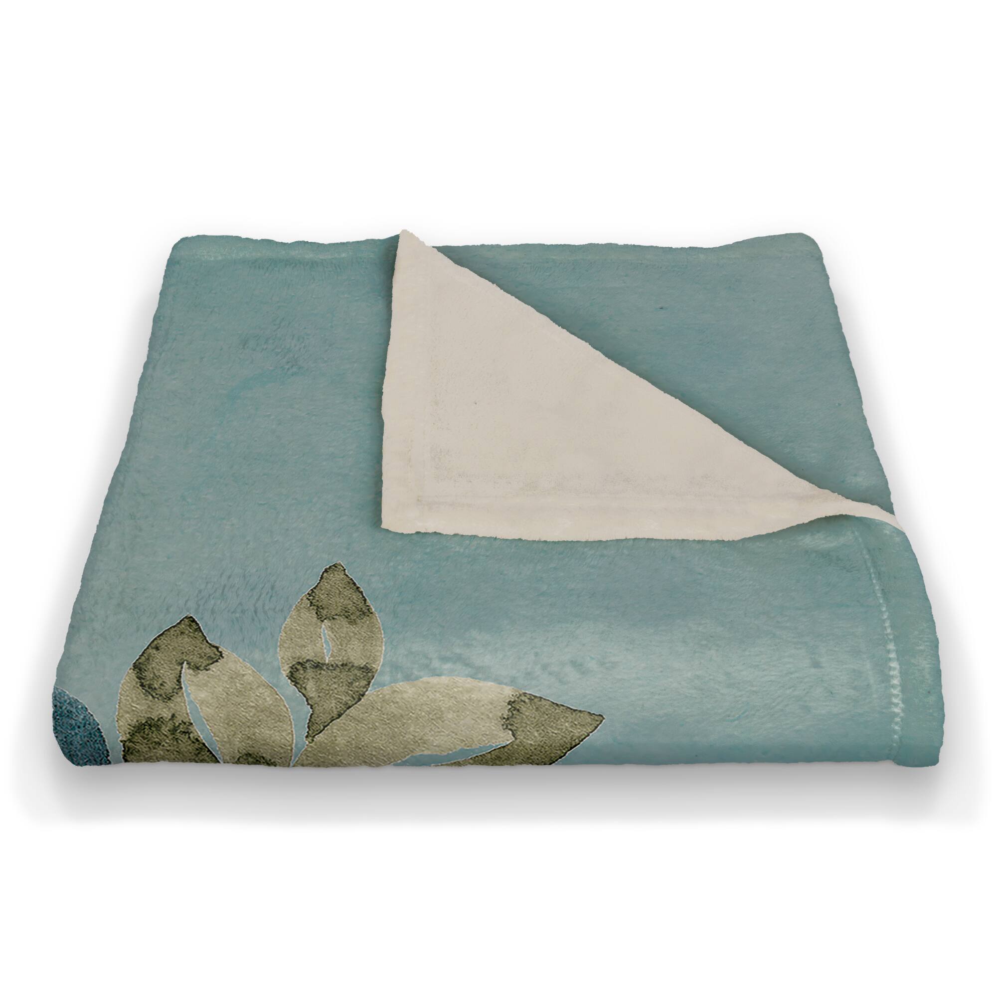 50" x 60" Colorful Watercolor Flowers Coral Fleece Blanket