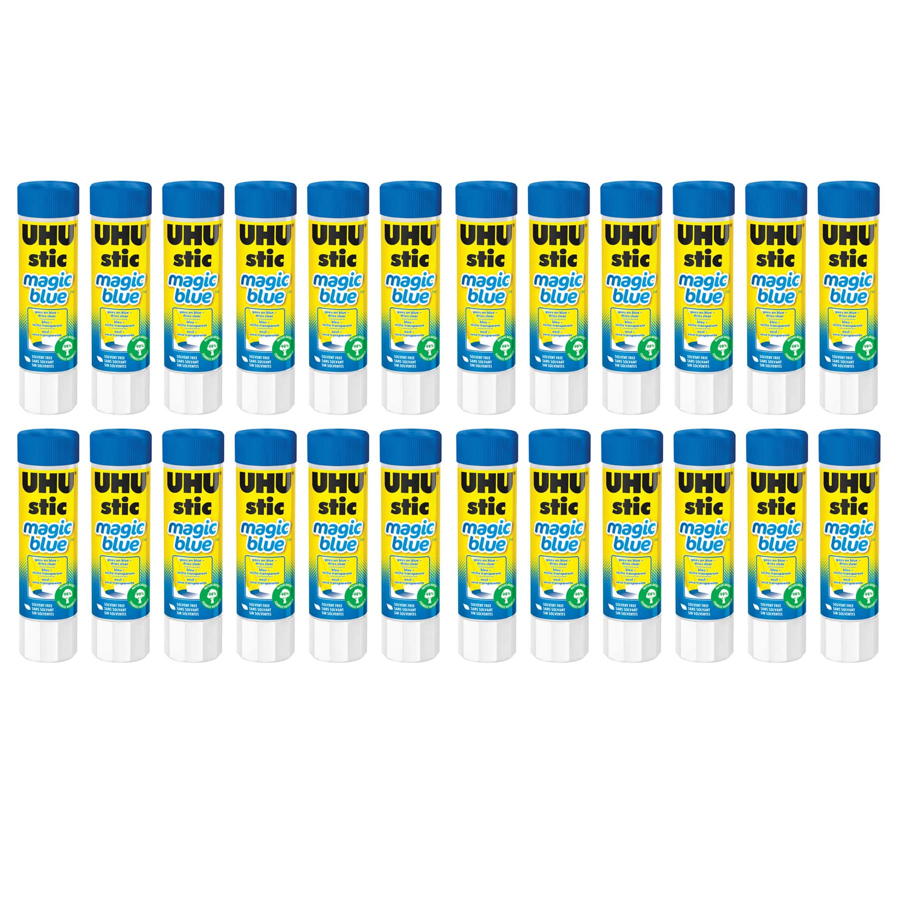 STAEDTLER® 8.2g UHU Stic Magic Blue Dries Clear Glue Sticks, 24ct.