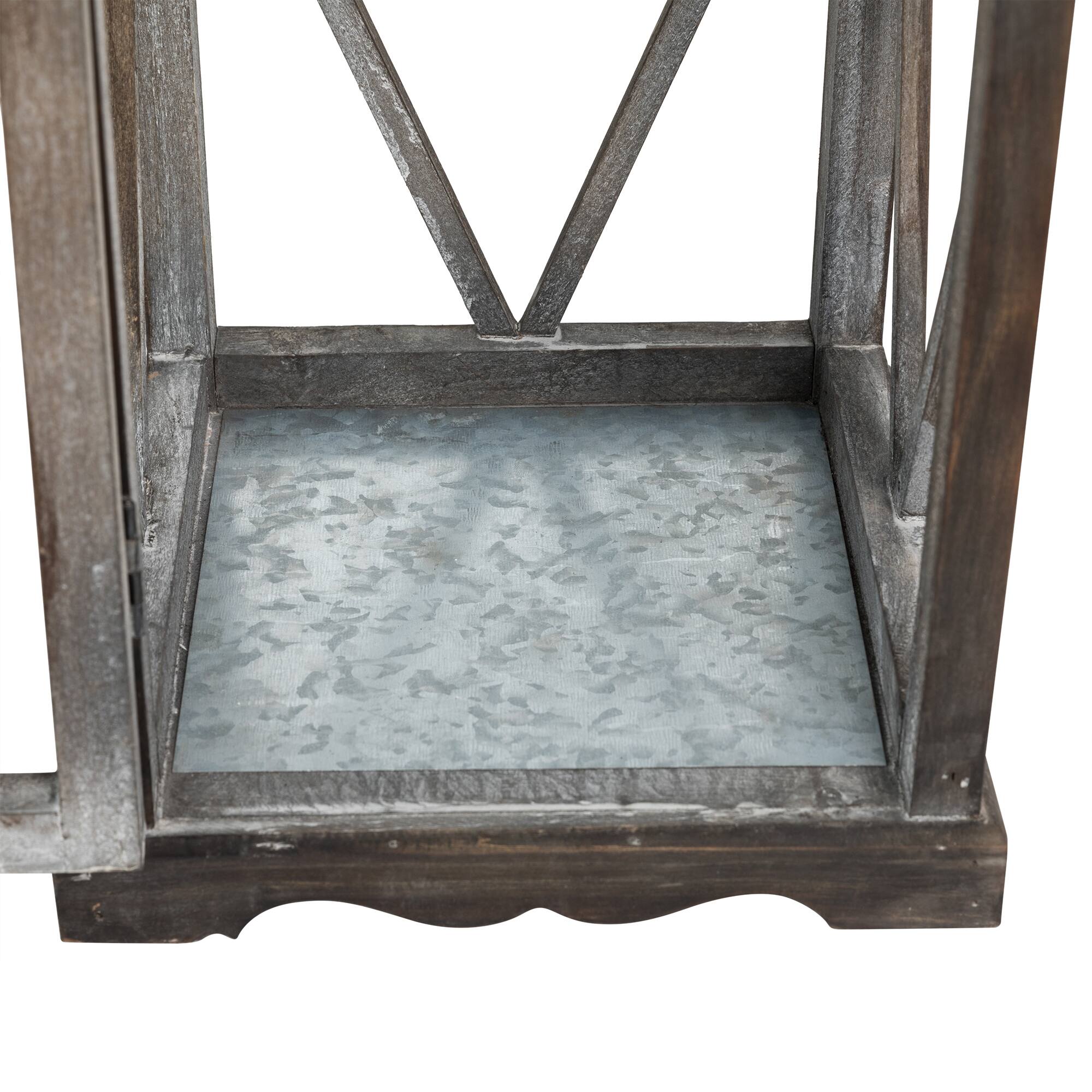 Modern Farmhouse Wooden Lantern Set, 28.5" & 20.5"