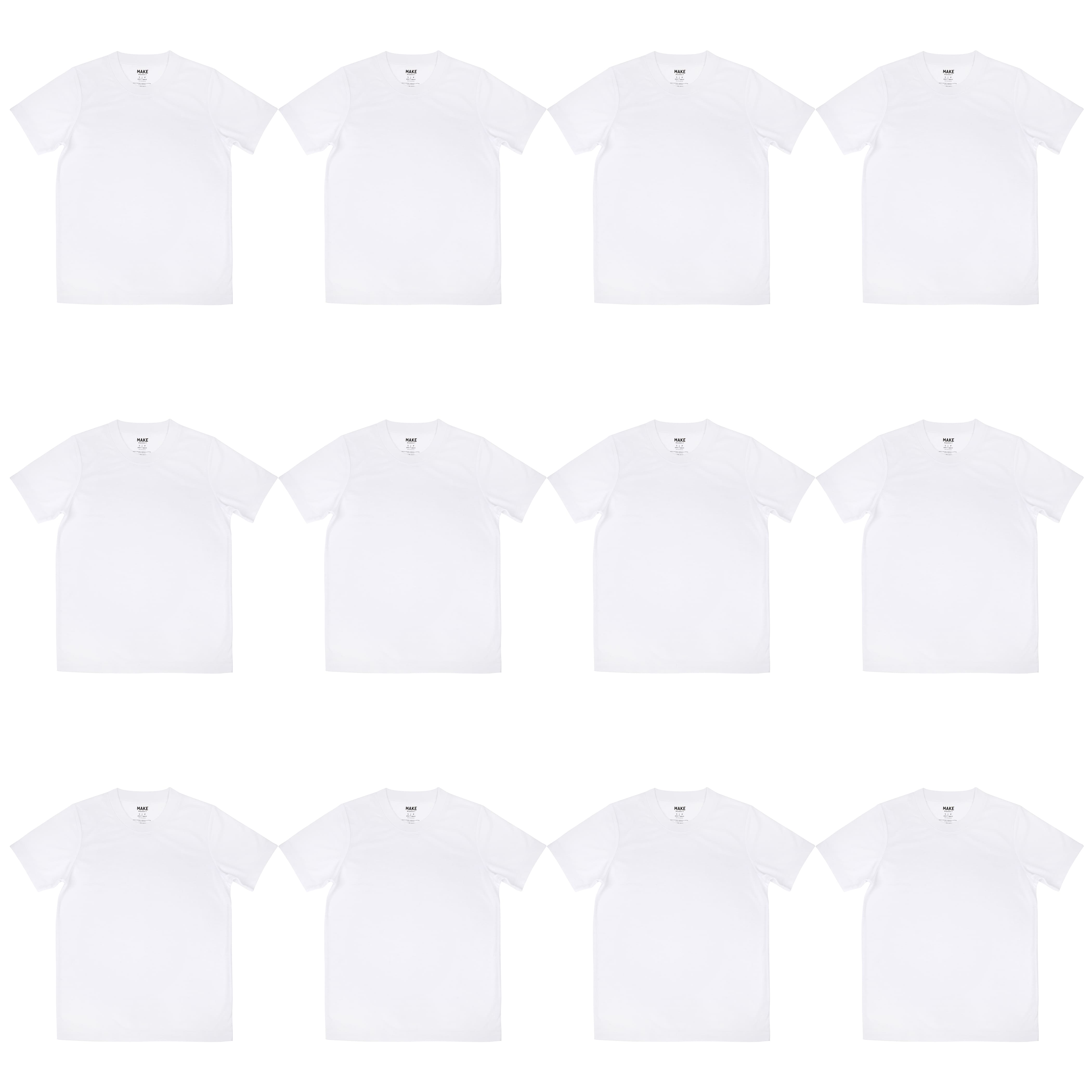 12 Pack: White Adult Polyester Crew Neck T-Shirt by Make Market®