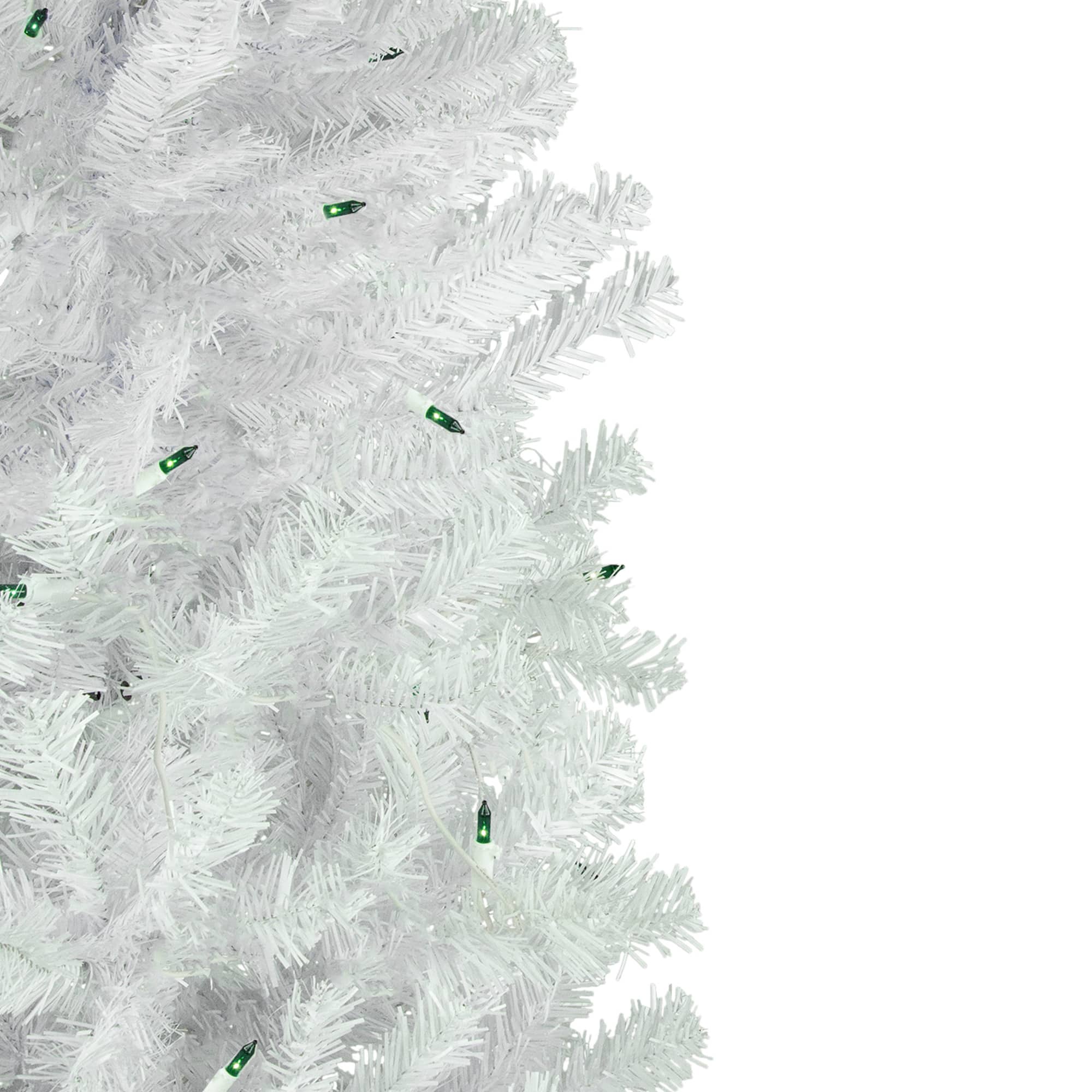 6.5ft. Pre-Lit Woodbury White Pine Artificial Christmas Tree, Green Lights
