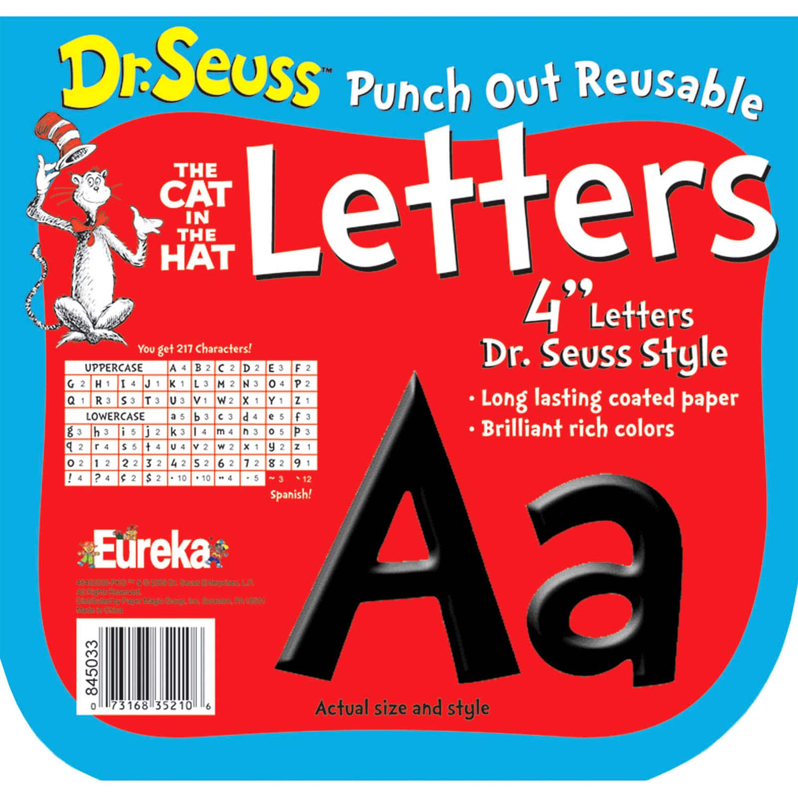 Eureka Dr. Seuss™ Black Deco 4" Letters, 217 Per Pack, 3 Packs