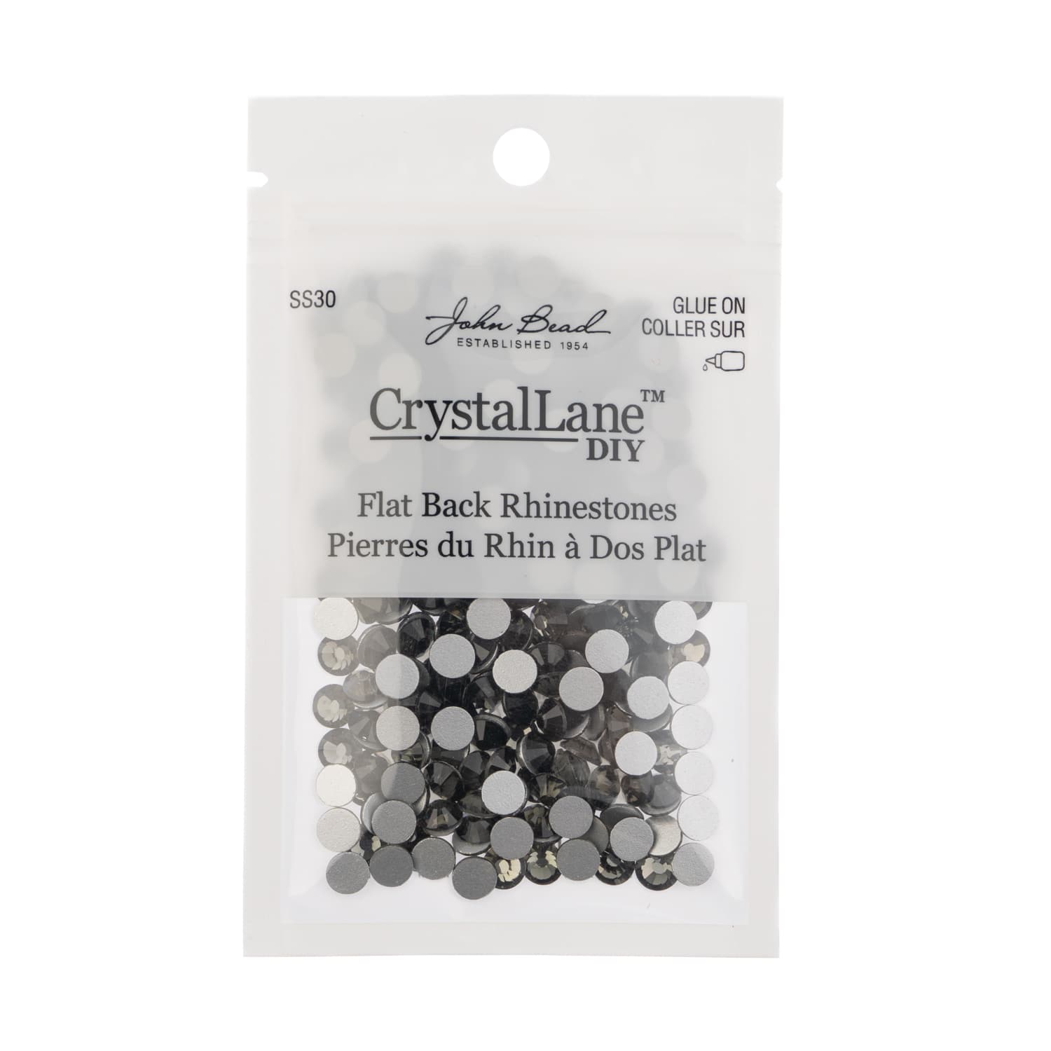 John Bead Crystal Lane SS30 Glass Round Flatback Rhinestones, 288ct.