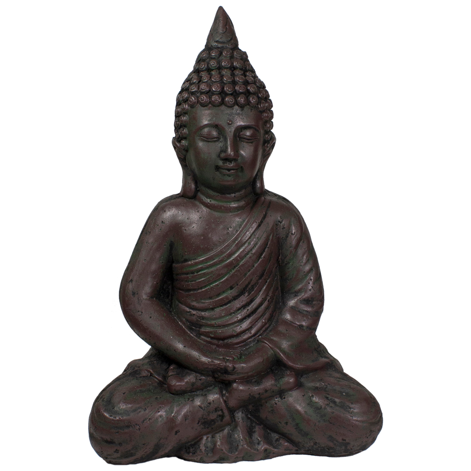彫刻・オブジェ Antique Dark brown, meditating Buddha 17.5