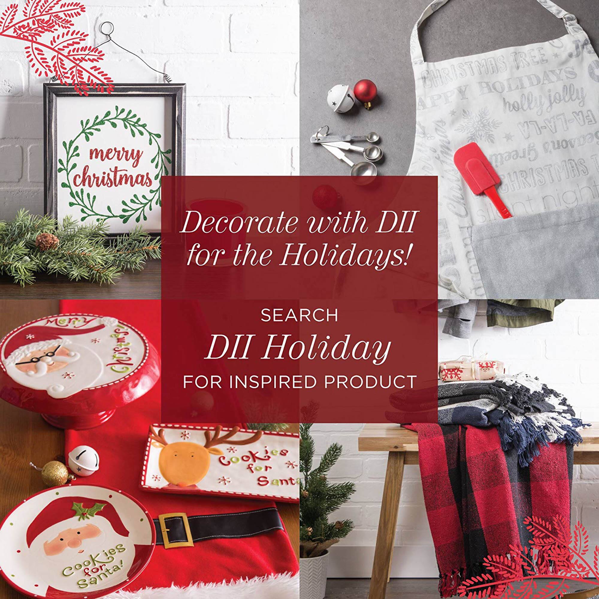 DII® Holly Berry Plaid Tablecloth