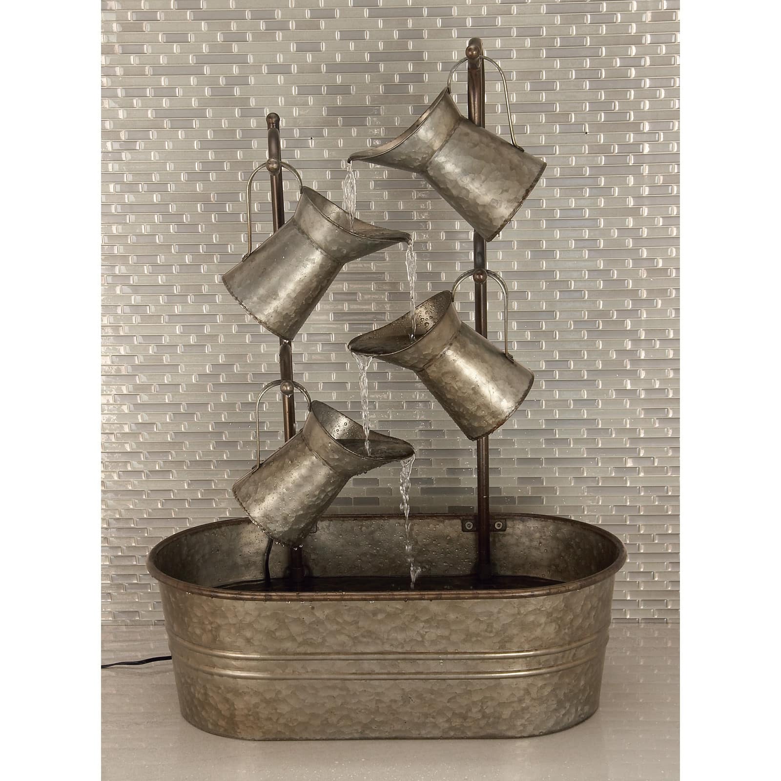 34" Gray Iron Farmhouse Fountain