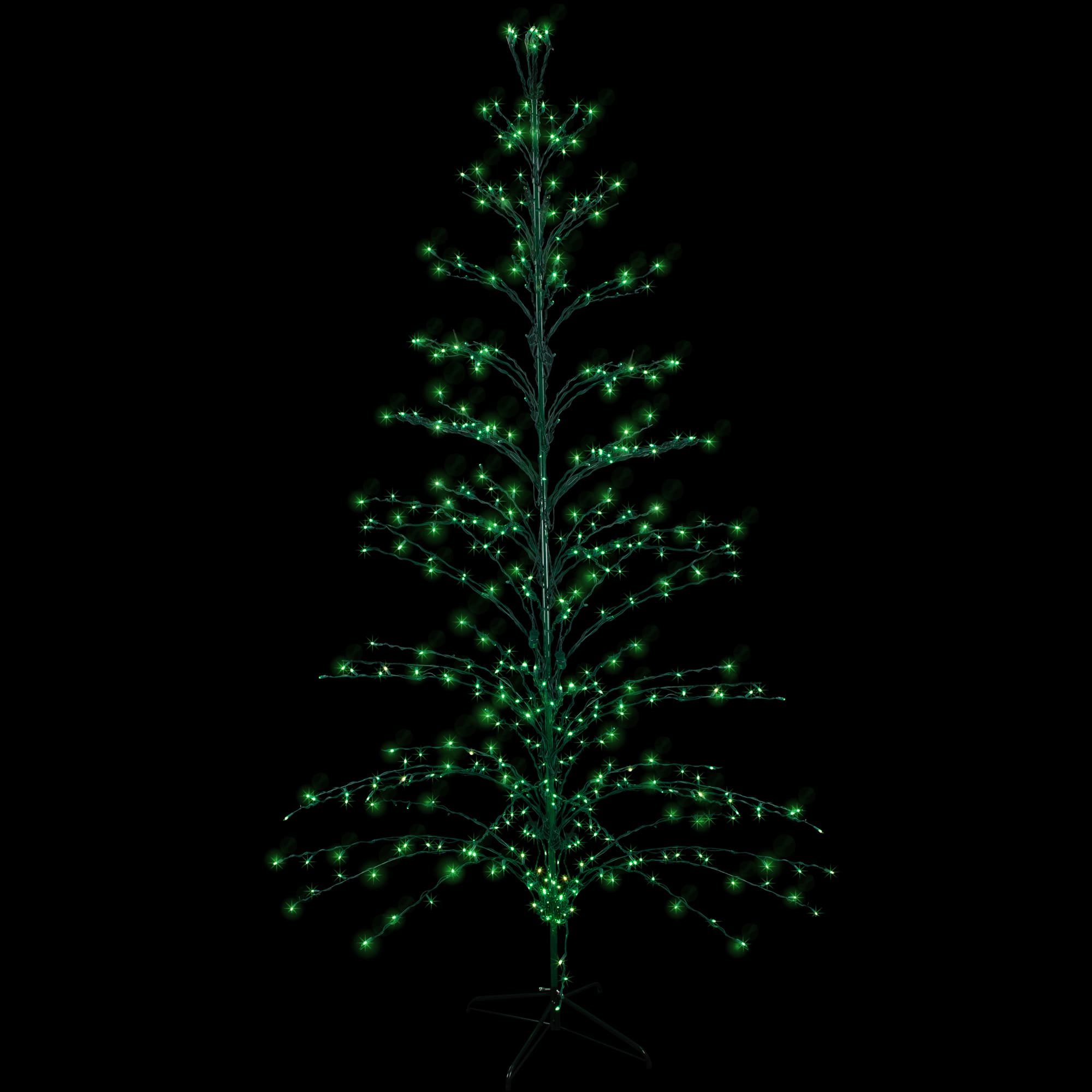 9ft. Pre-Lit Cascade Twig Artificial Christmas Tree, Green Lights