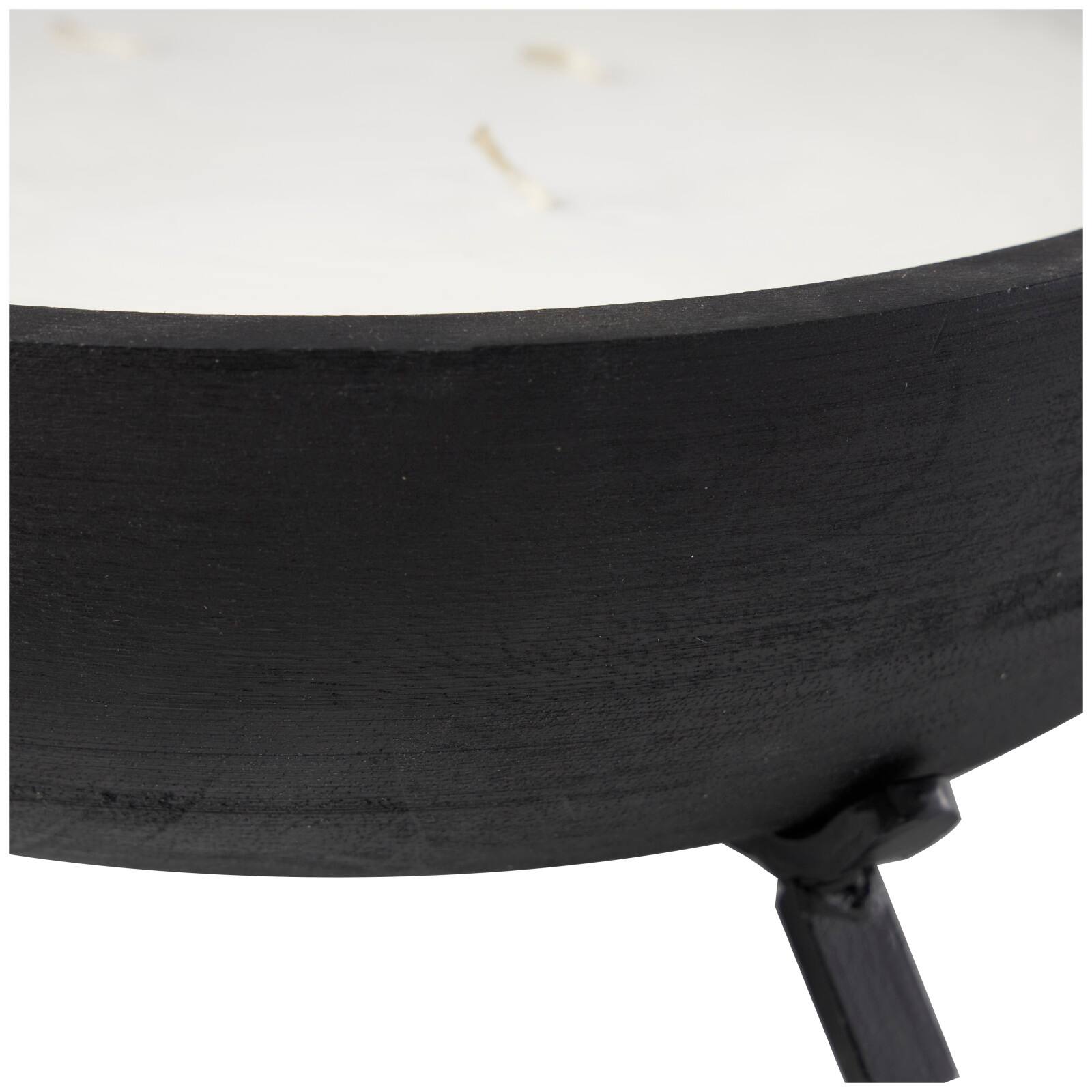 40oz. Sauvignon Blanc Scented White 4 Wick Candle in Black Wood Bowl with Metal Tripod Stand