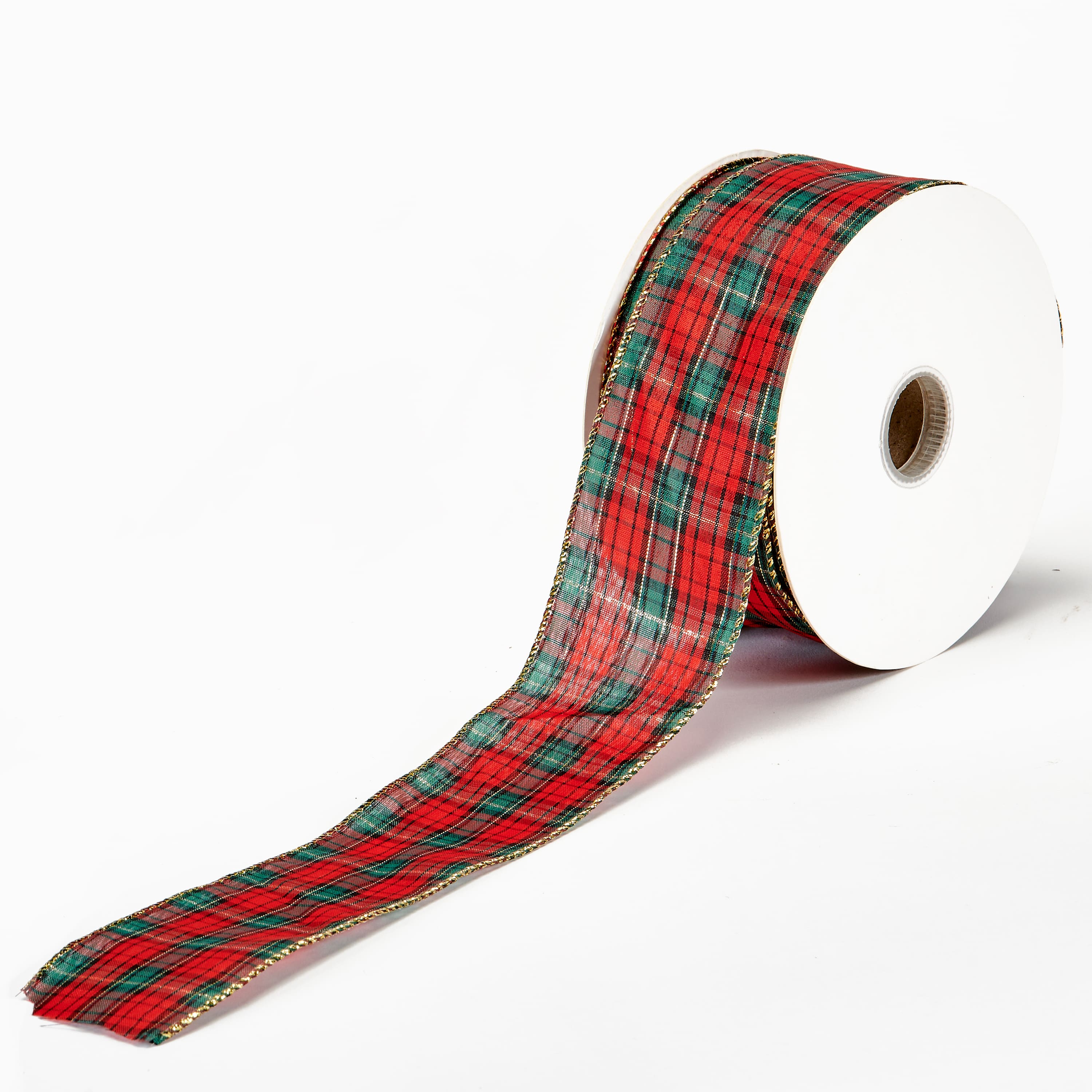 2.5" x 50yd. Plaid Wired Ribbon Roll