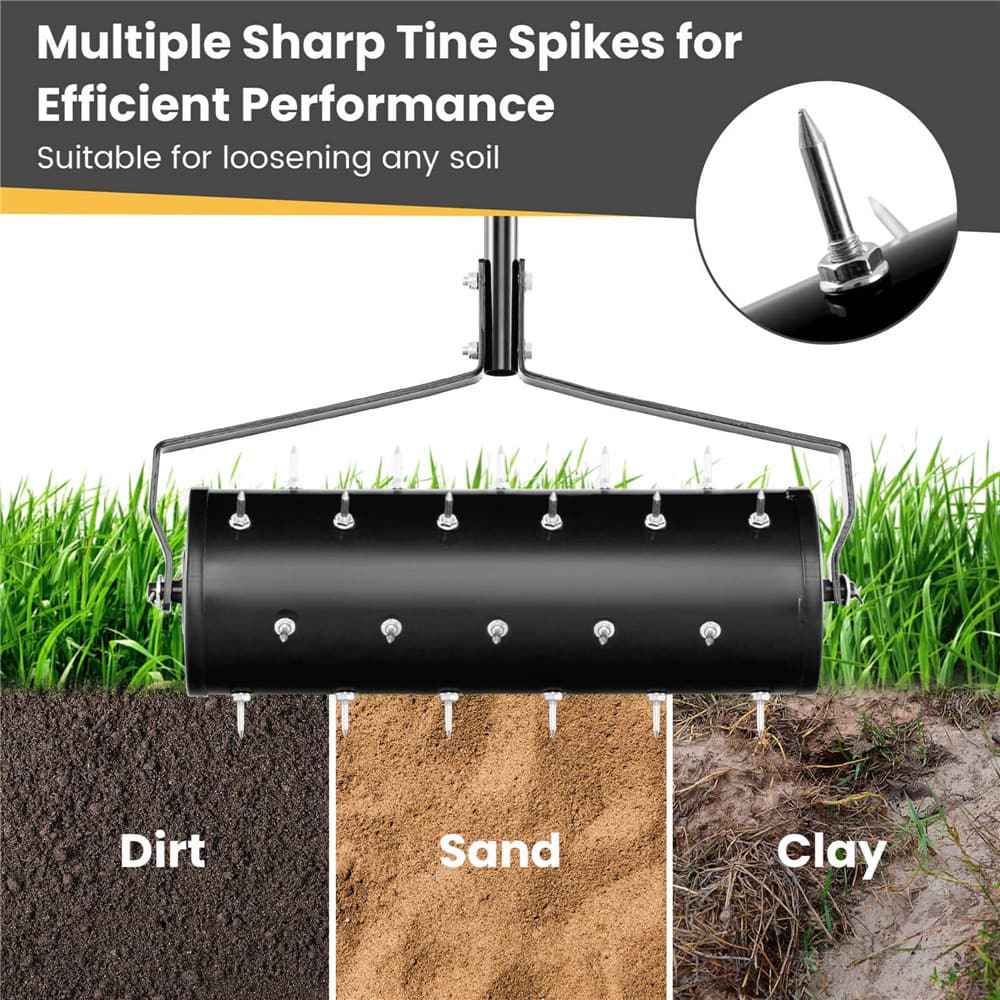 Costway 21" Heavy Duty Manual Rolling Lawn Aerator Tool with Handle