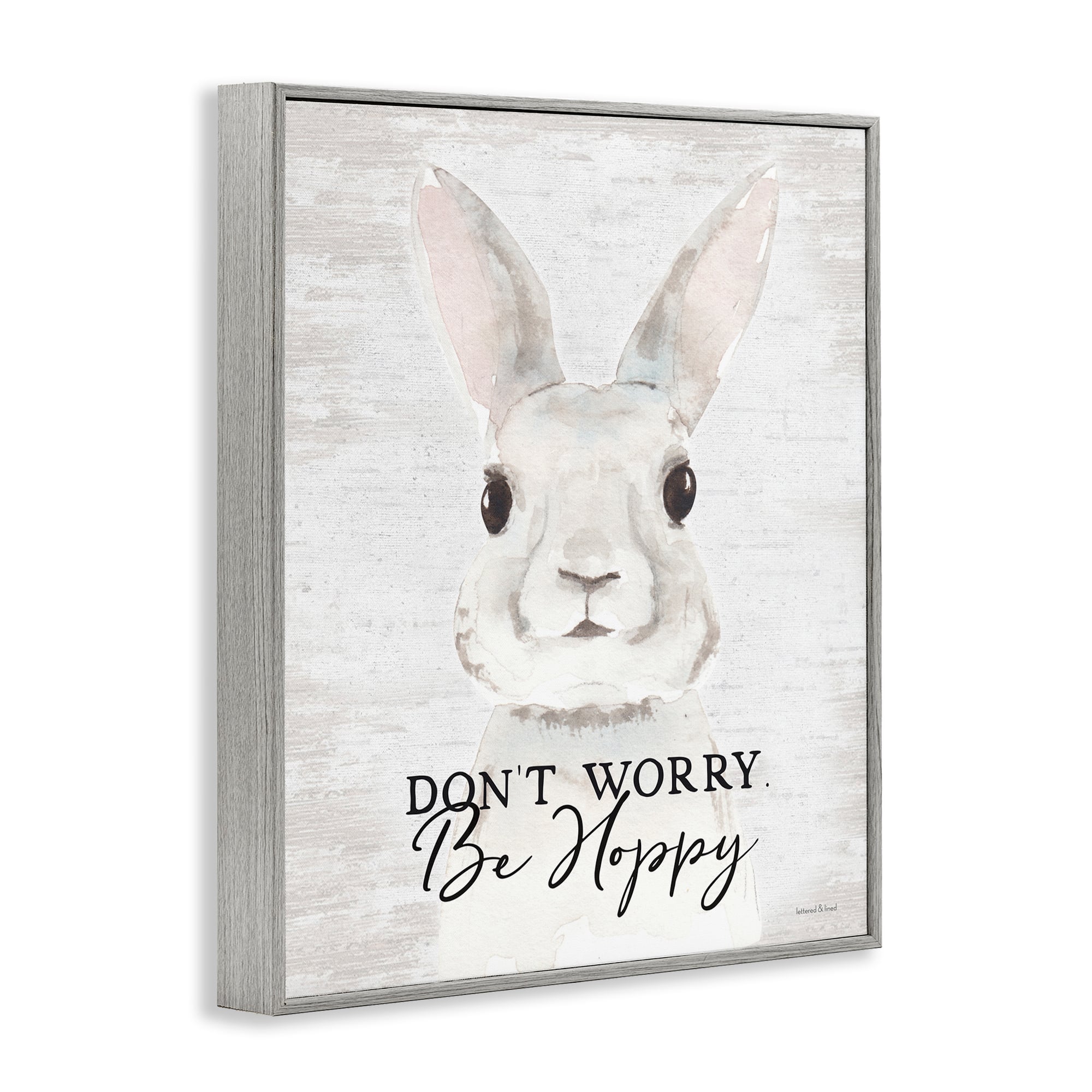 Stupell Industries Don't Worry Be Hoppy Easter Bunny Rabbit Pun Framed Giclee Art