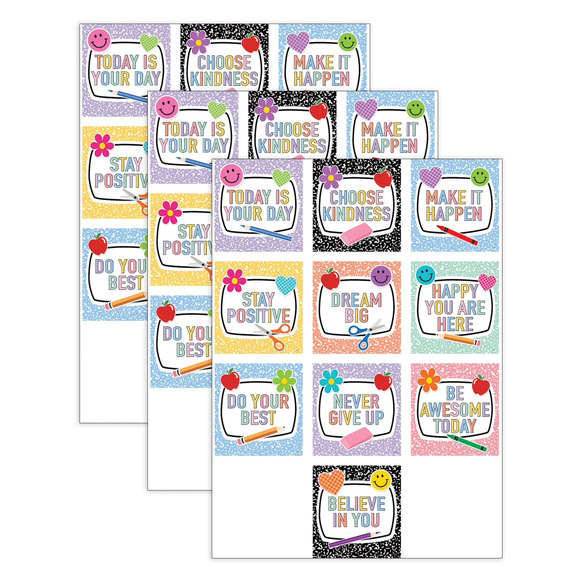 Teacher Created Resources® Cool for School Positive Sayings Accents, 3 Packs of 30