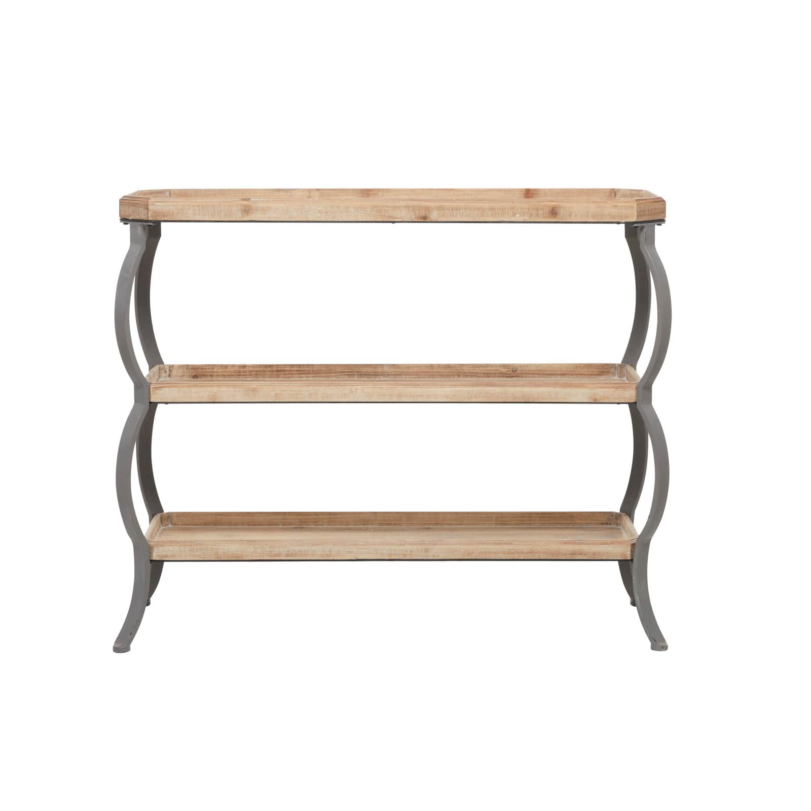 Brown Iron Rustic Console Table, 33" x 39" x 13"