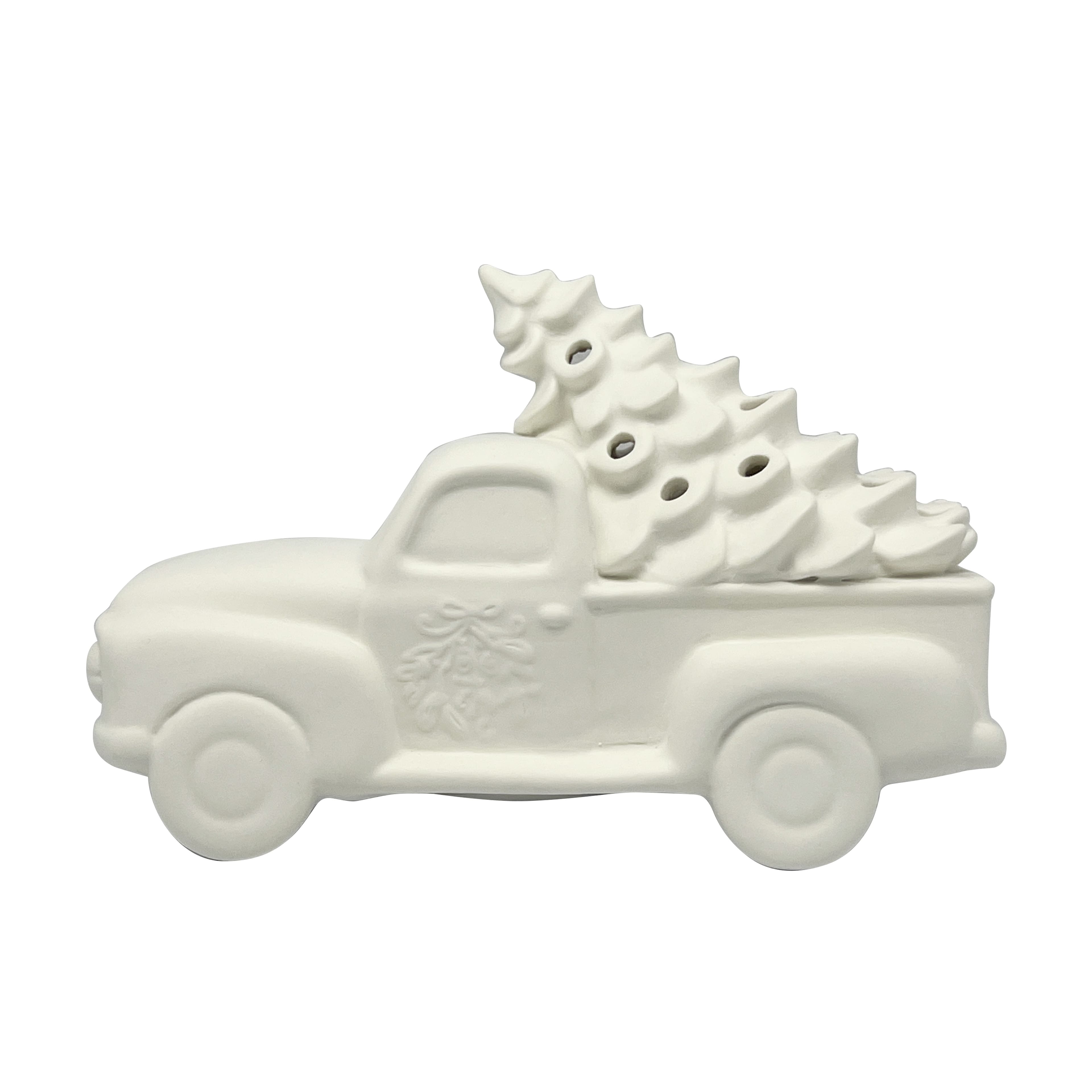 8.25" DIY LED Ceramic Farm Truck & Christmas Tree Décor by Make Market®
