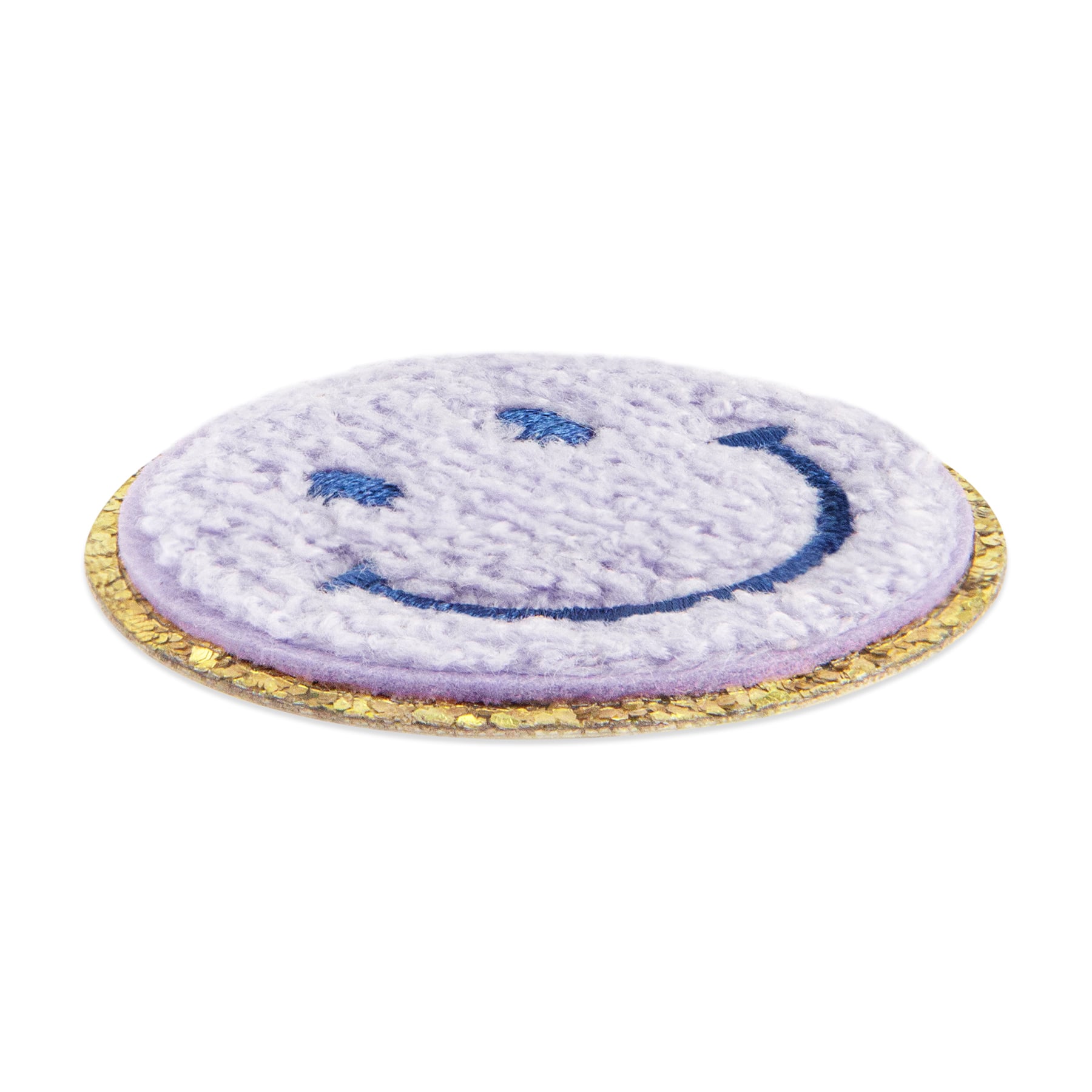 Iron-On & Adhesive Purple Smiley Patch by Make Market®