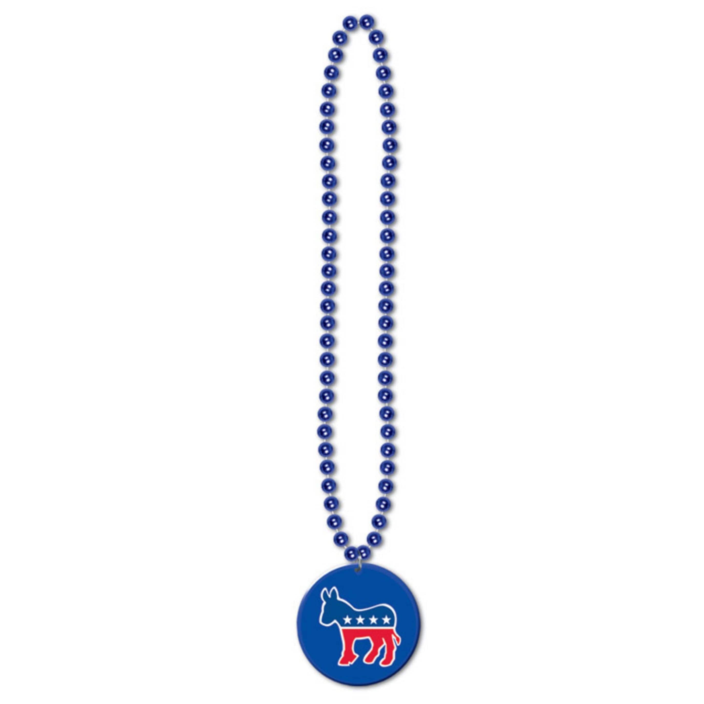 Beistle 33" Beads with Democratic Medallions, 2ct.