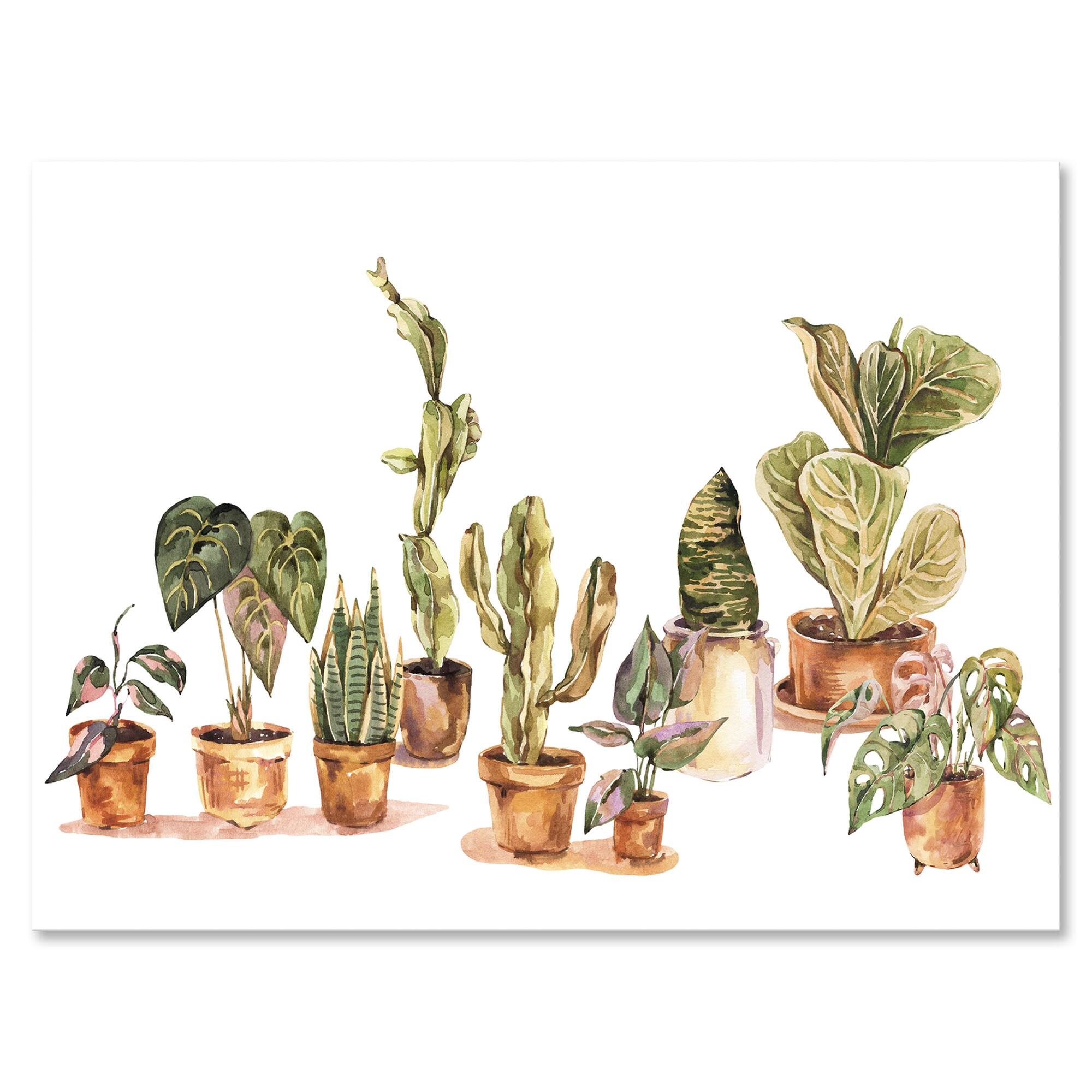 Designart - Indoor House Plants Urban Jungle I - Traditional Canvas Wall Art Print