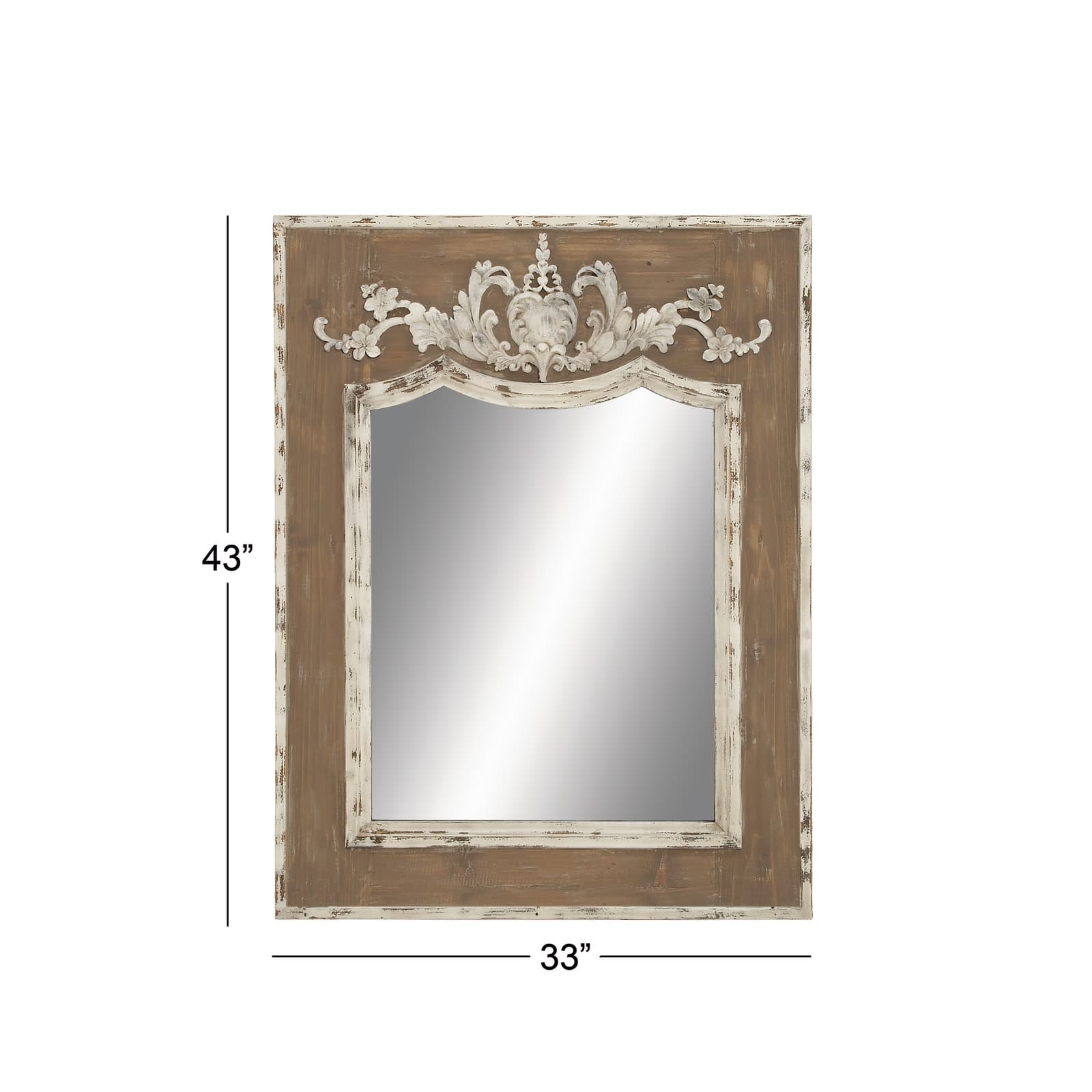 43" Brown Wood Rustic Console Mirror