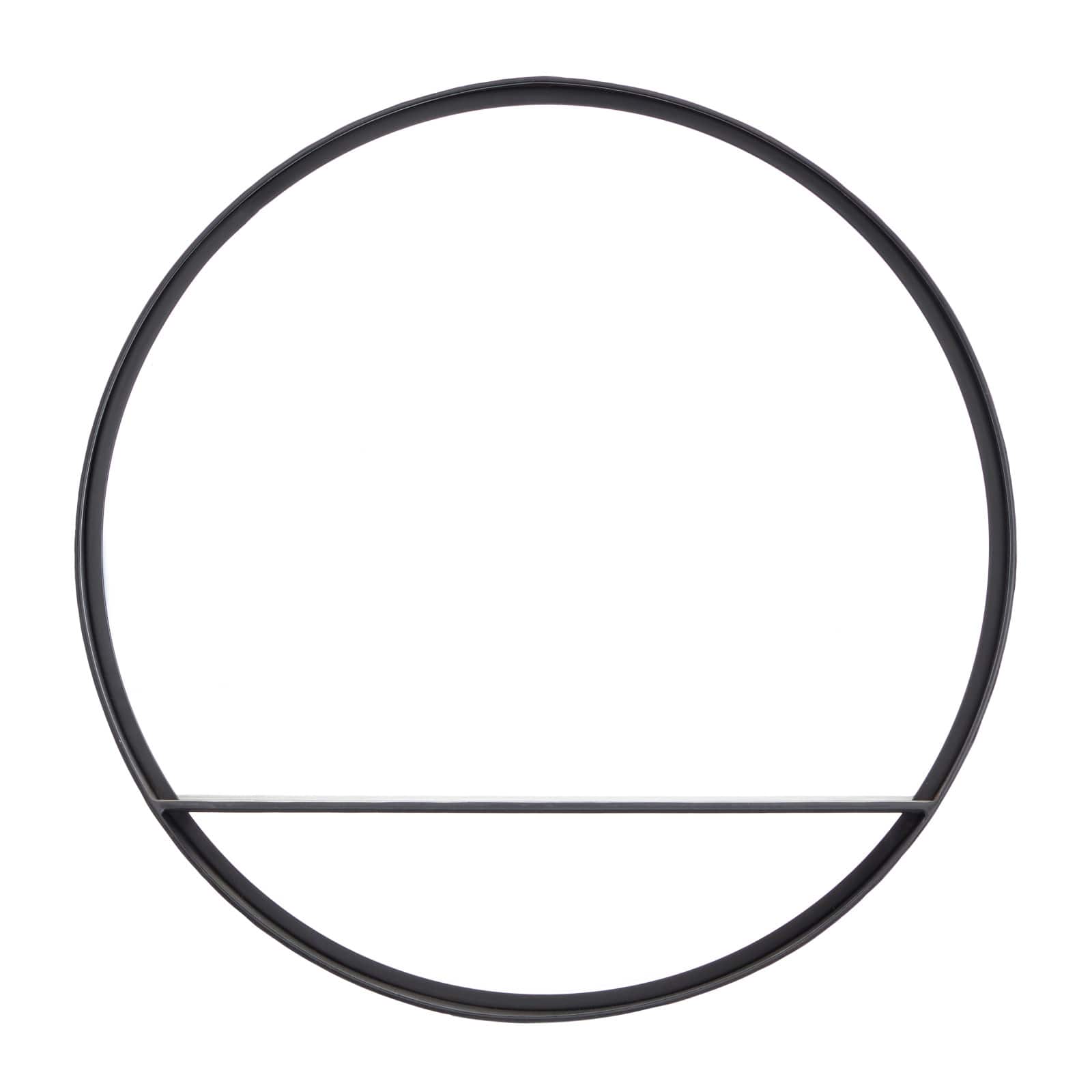 Black Iron Contemporary Wall Mirror, 24" x 24" x 5"
