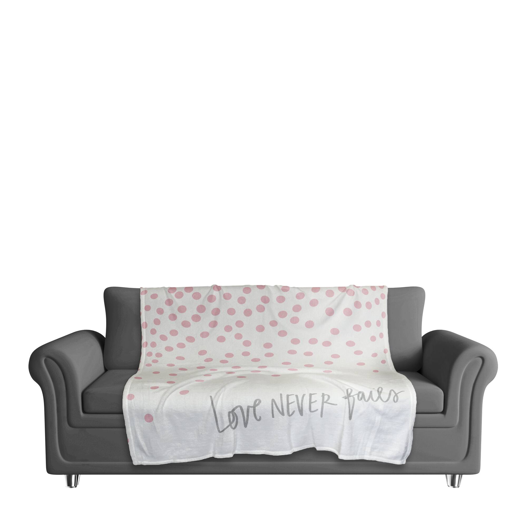 Love Never Fails Pink Throw Blanket