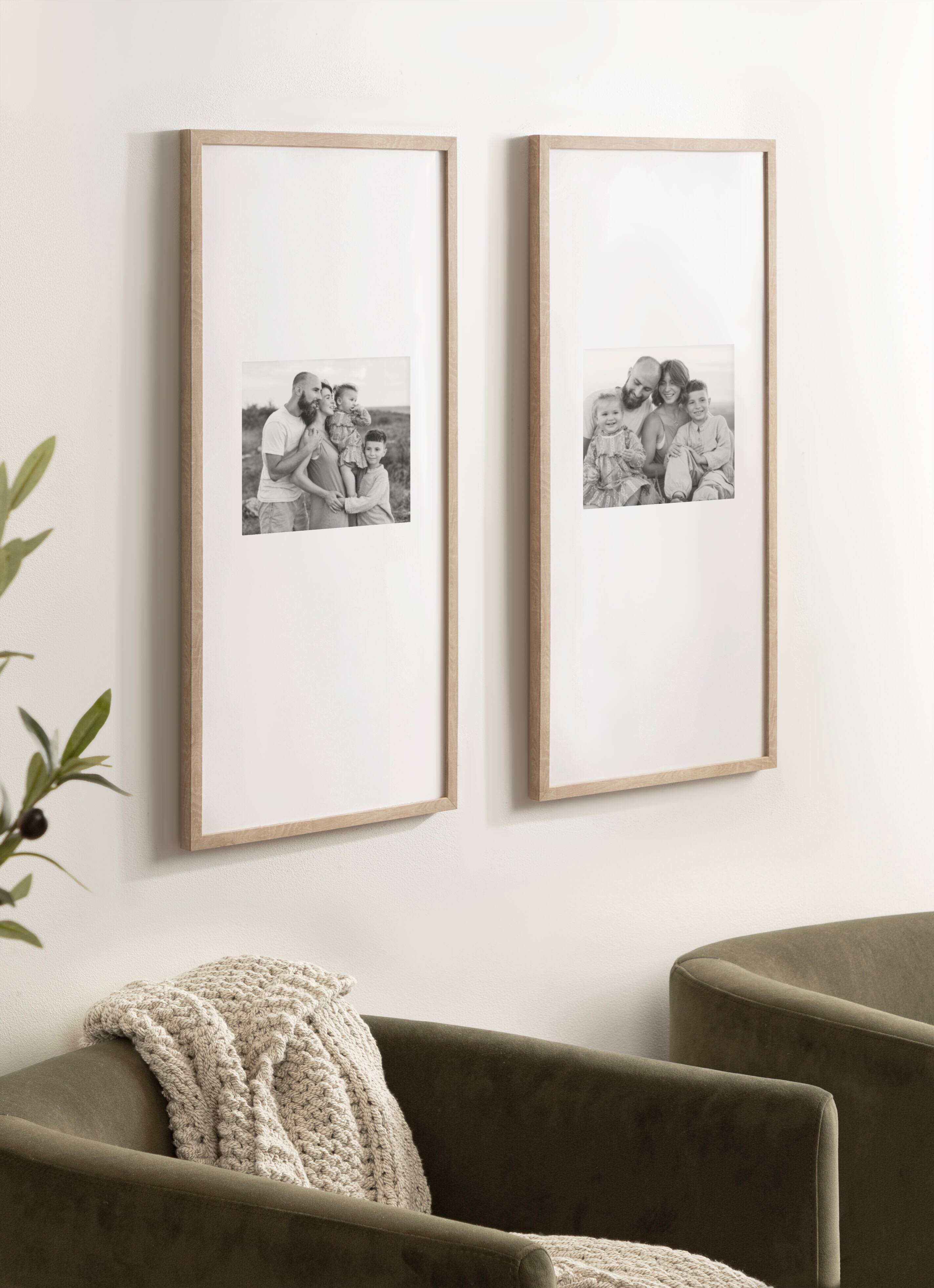 Kate and Laurel Gallery 14" x 30" Photo Frames 8" x 10" with Mat