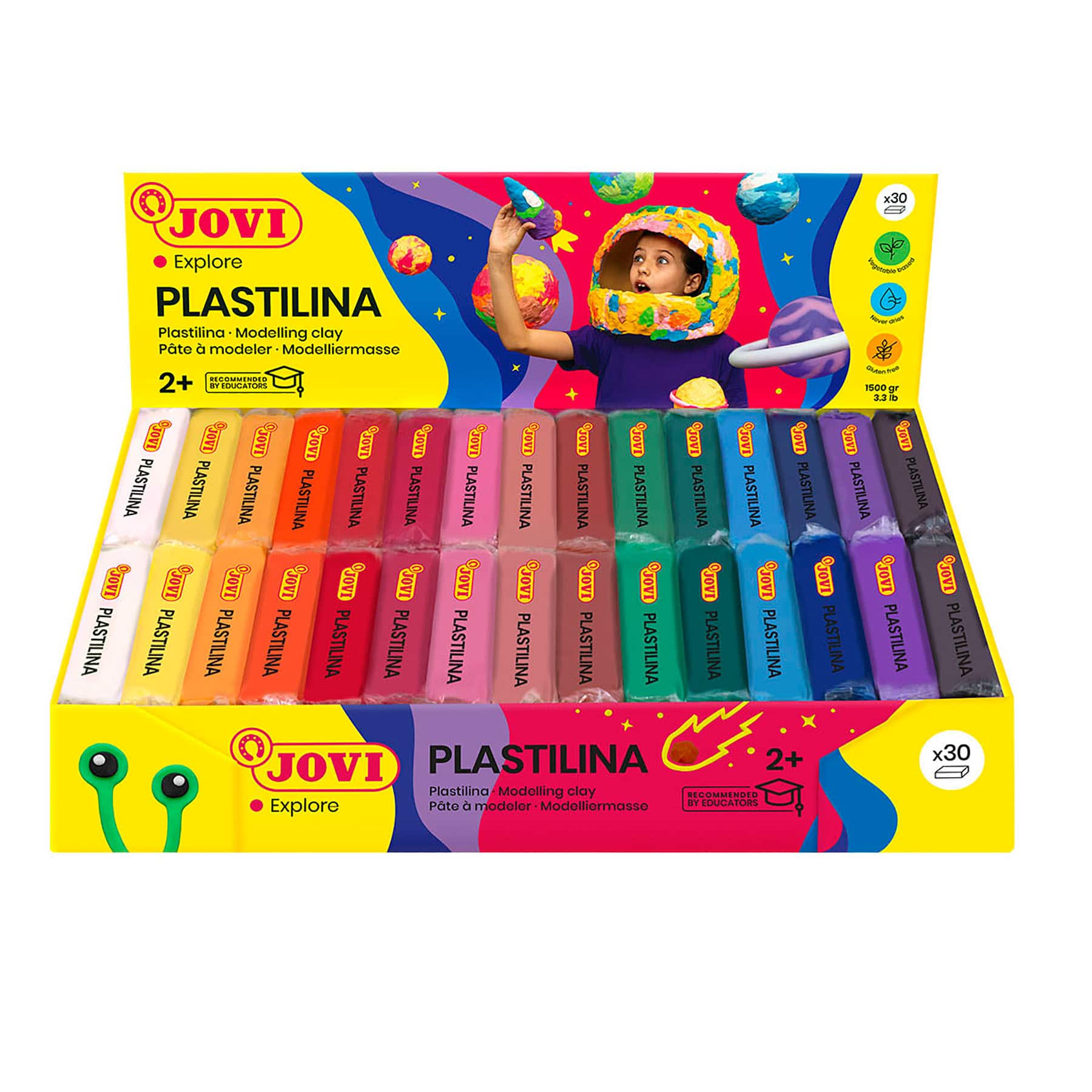 JOVI Plastilina Pastel Modeling Clay 30 Bar Box