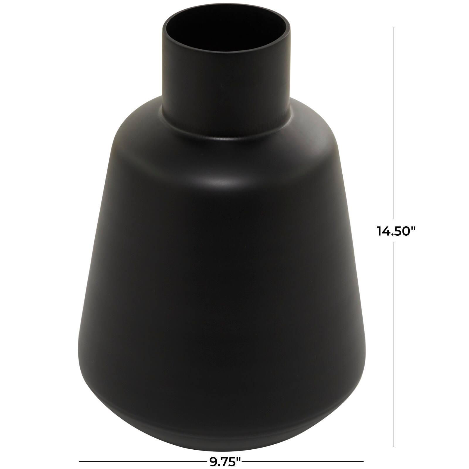 Black Glass Vase 10" x 10" x 15"