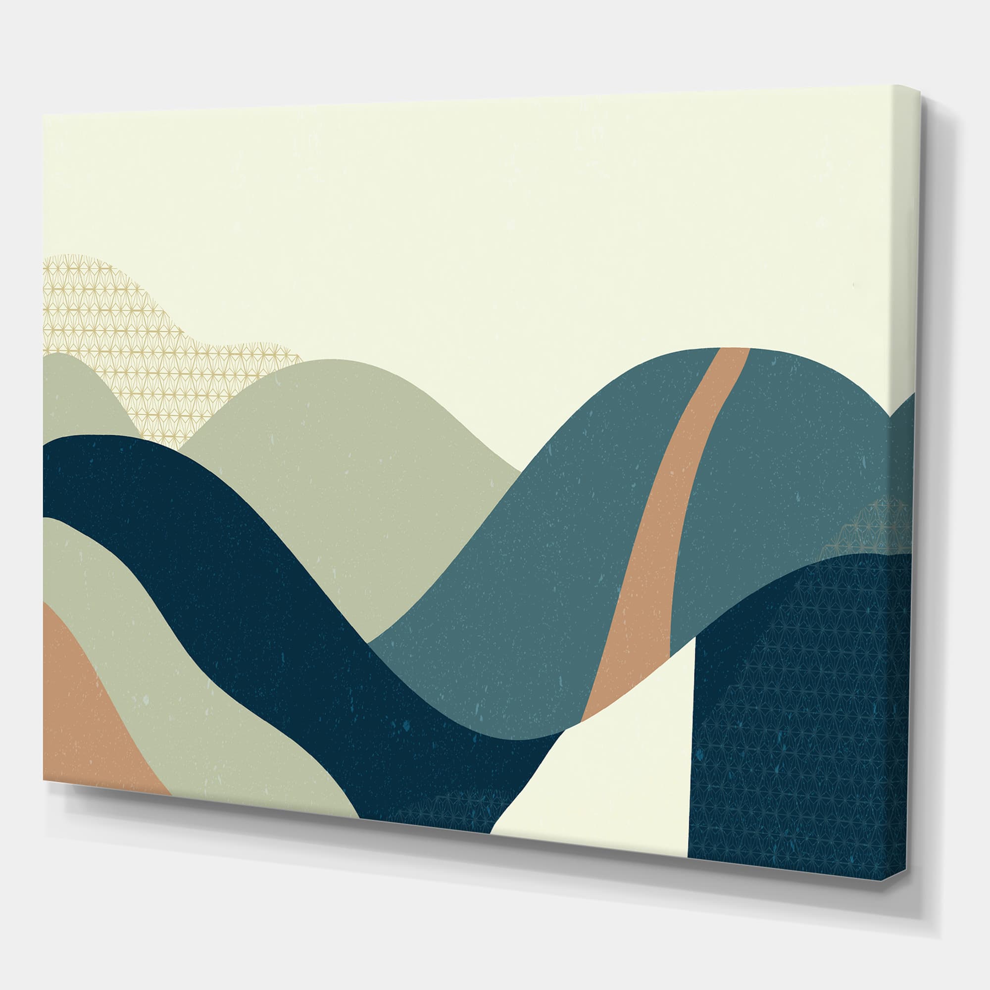Designart - Abstract Geometric Landscape With Hills - Modern Canvas Wall Art Print