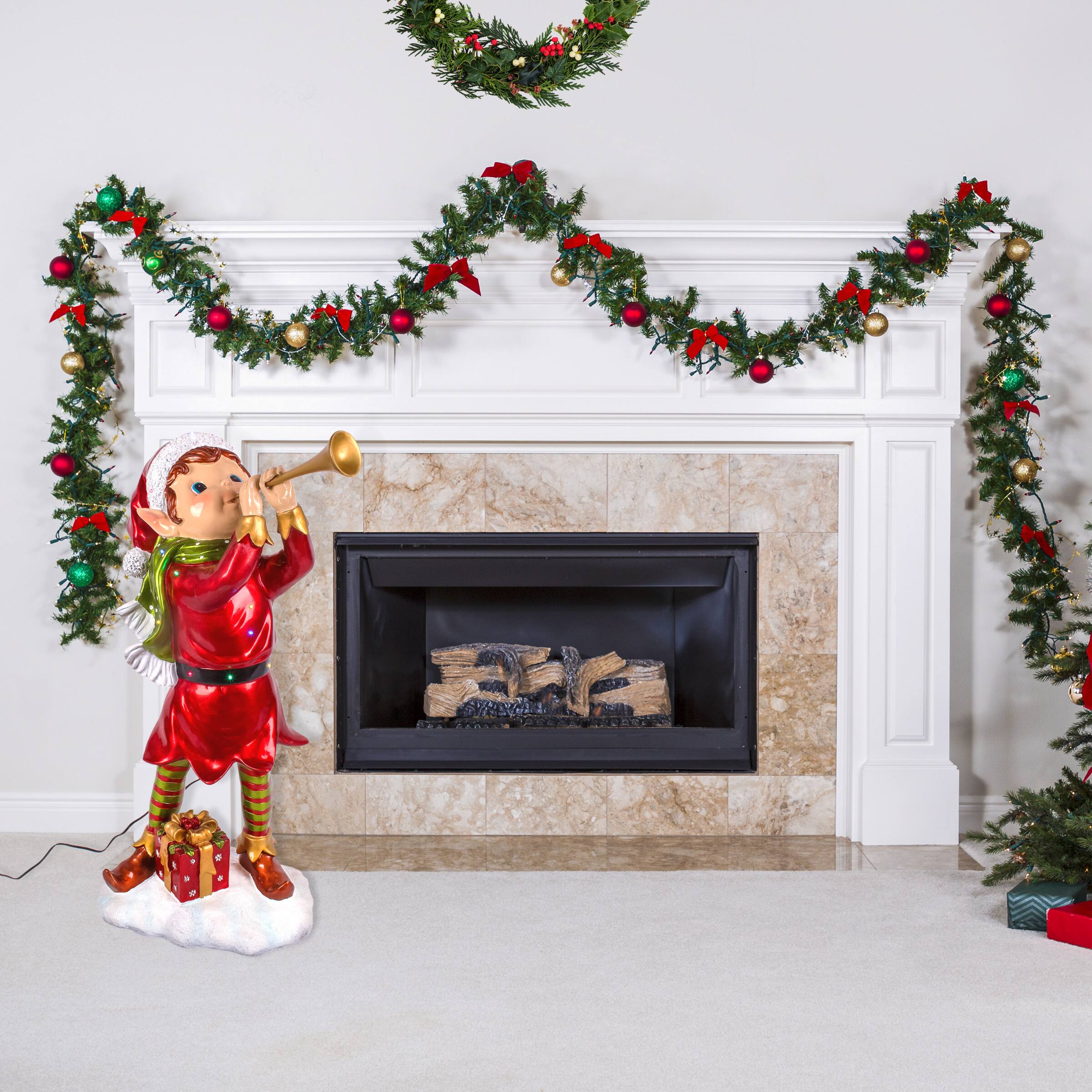 3ft. Pixie Elf with Horn 12 Multicolor UL LED Lights