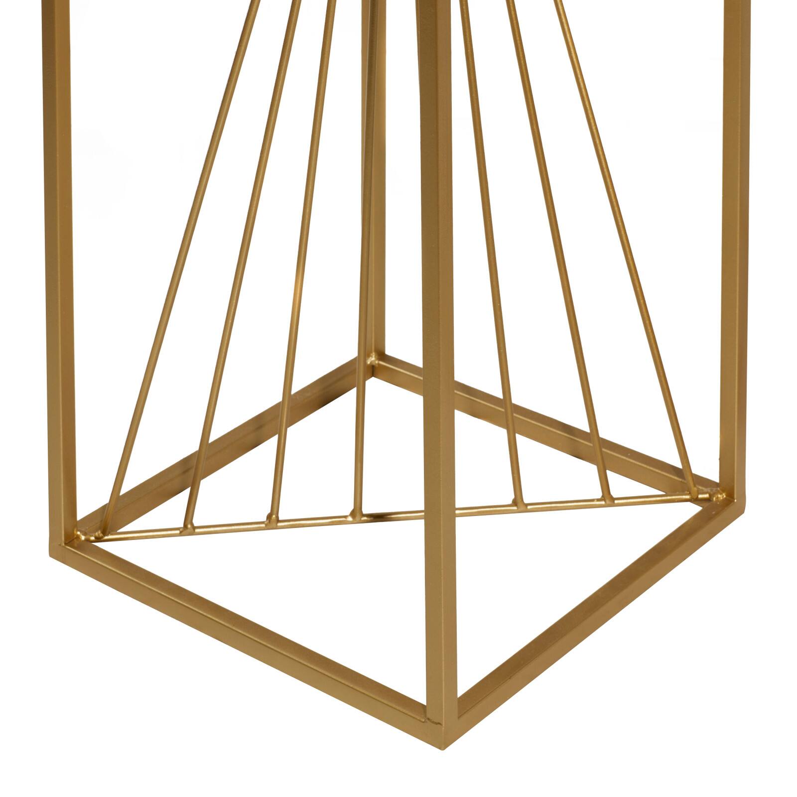 Set of 2" Gold Marble Contemporary Accent Table 30", 26"