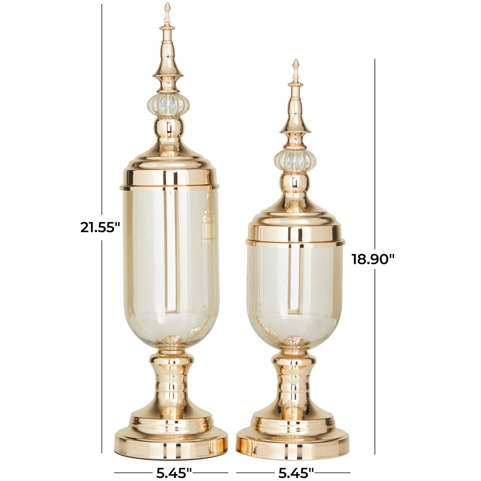 CosmoLiving by Cosmopolitan Gold Metal Decorative Jars Set