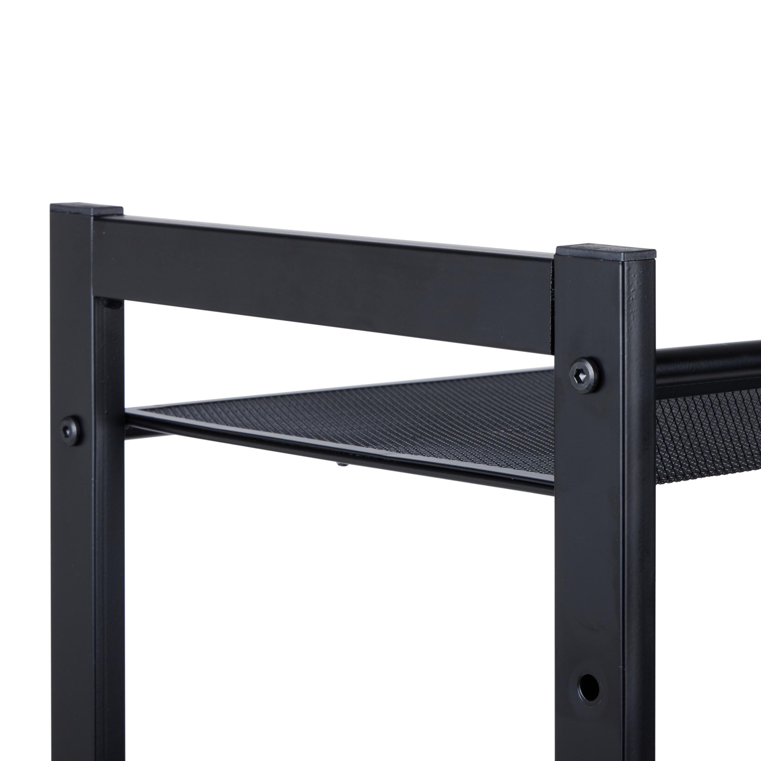 Organize It All Black 30" Wide 4 Tier Adjustable Mesh Shoe Rack