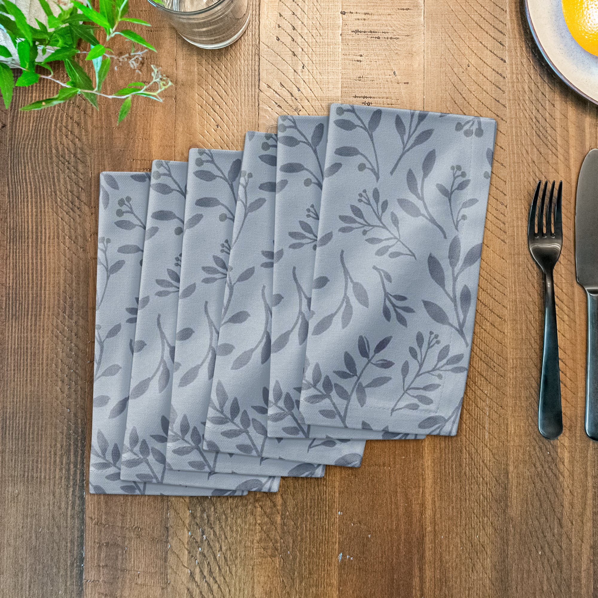 Delicate Floral Cotton Twill Napkin