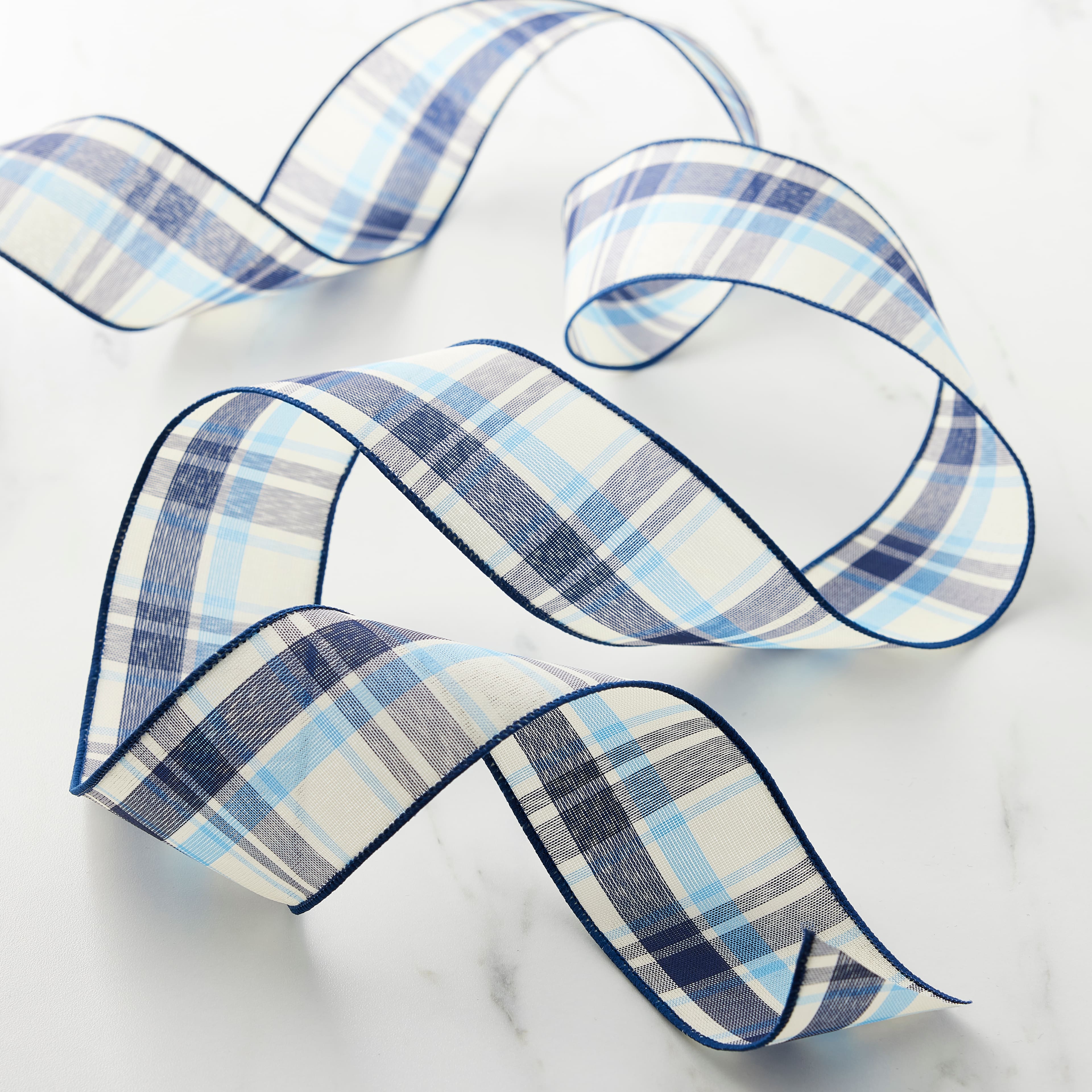 2.5" x 25ft. Wired Plaid Ribbon by Celebrate It™ Décor