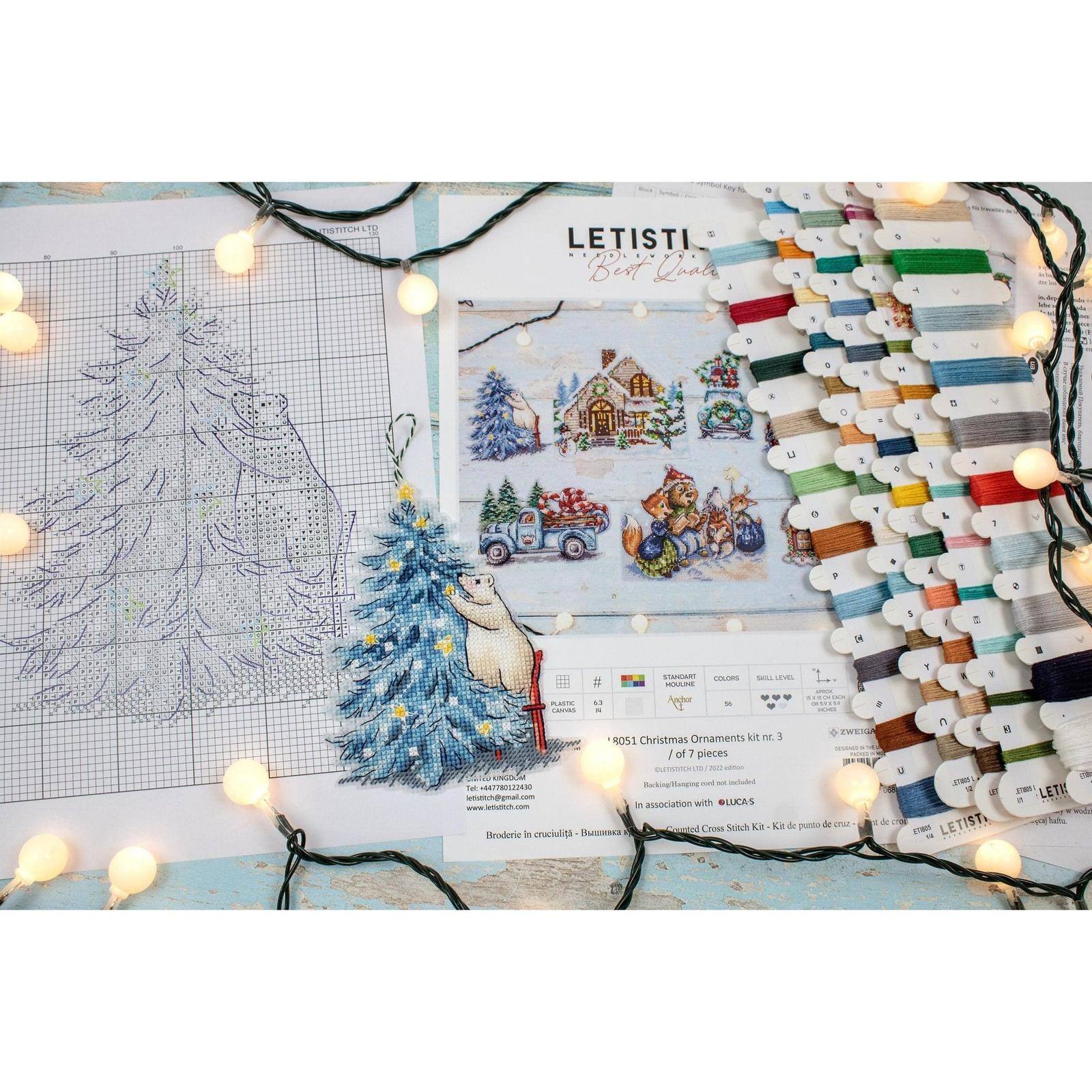 Letistitch Christmas Ornaments Counted Cross Stitch Kit