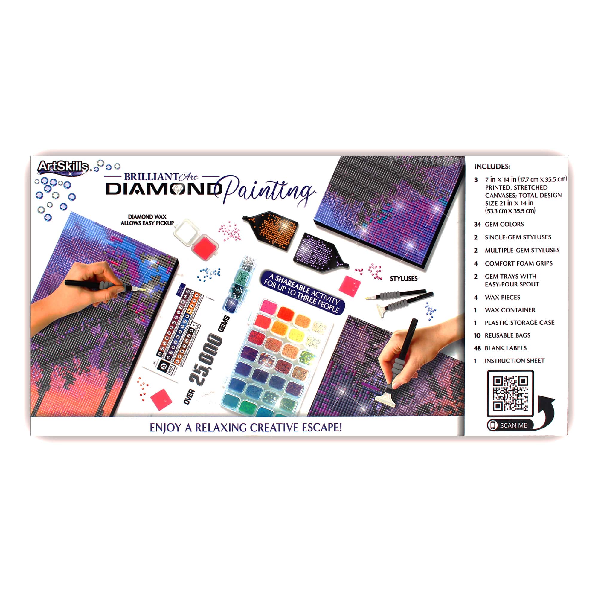 ArtSkills® Brilliant Art Beach Sunset Stretched Canvas Diamond Painting Kit