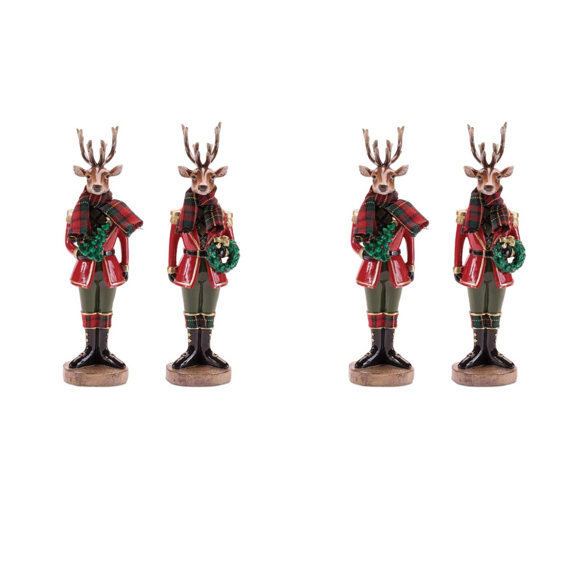 Melrose 10.75" Plaid Deer Nutcracker Figurines Set
