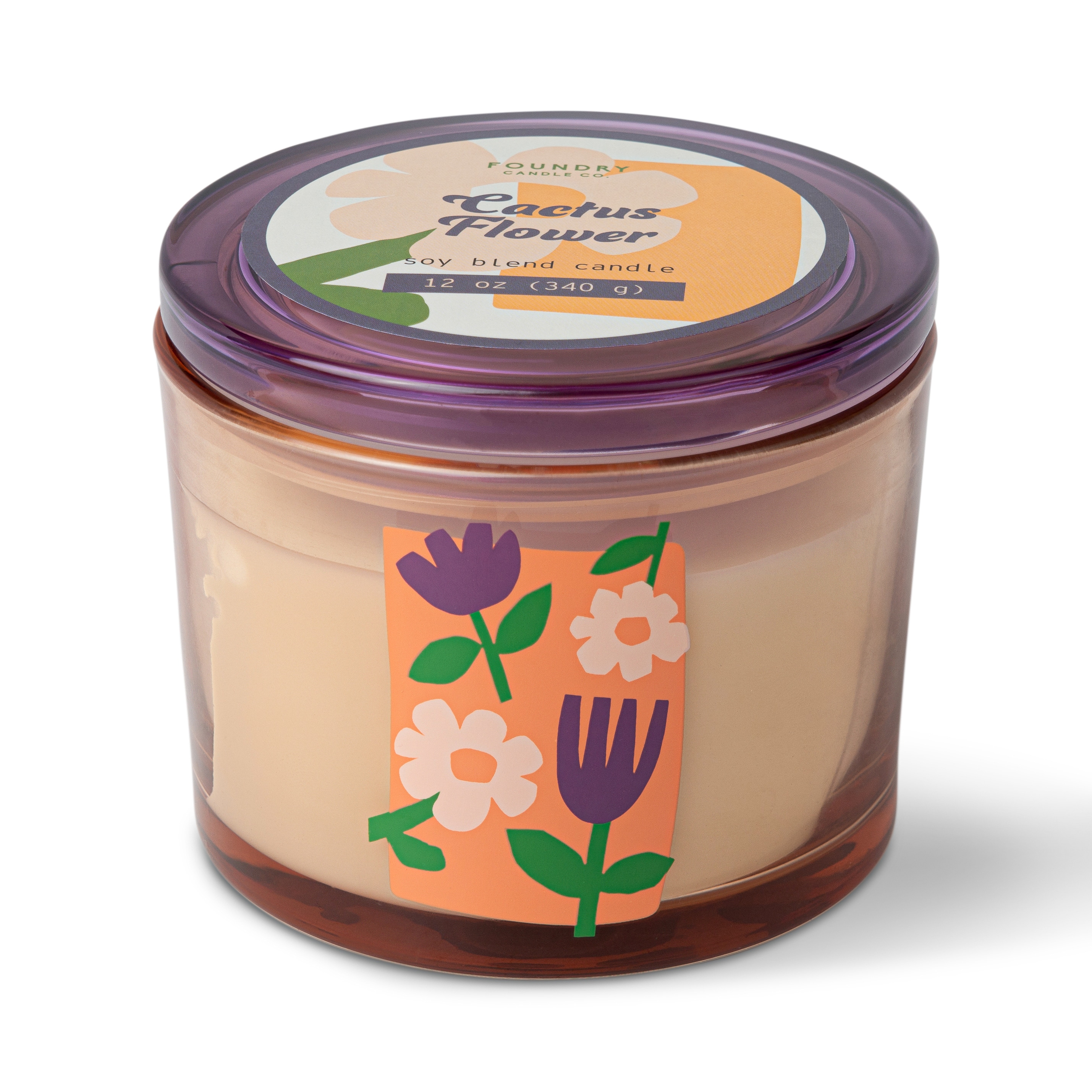 Foundry Candle Co. 12 oz. Cactus Flower Soy Blend 3 Wick Candle