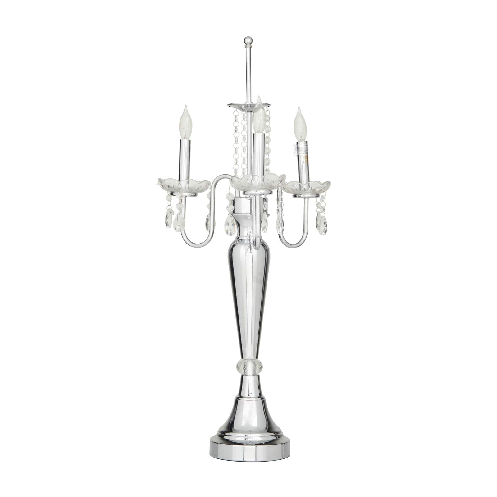 Silver Metal Table Lamp 16" x 16" x 31"
