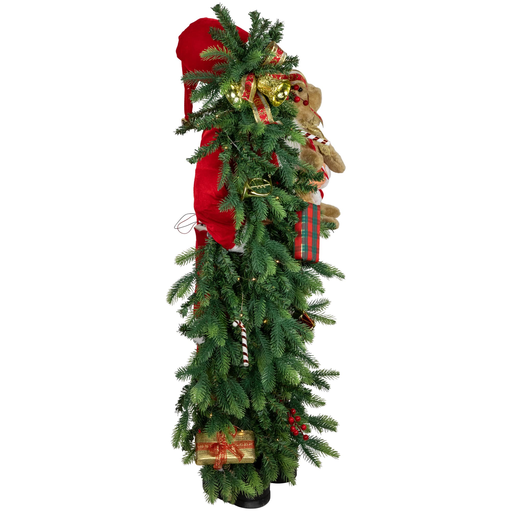 4ft. Musical Santa Claus with Lighted Christmas Tree & Teddy Bear Standing Christmas Figure