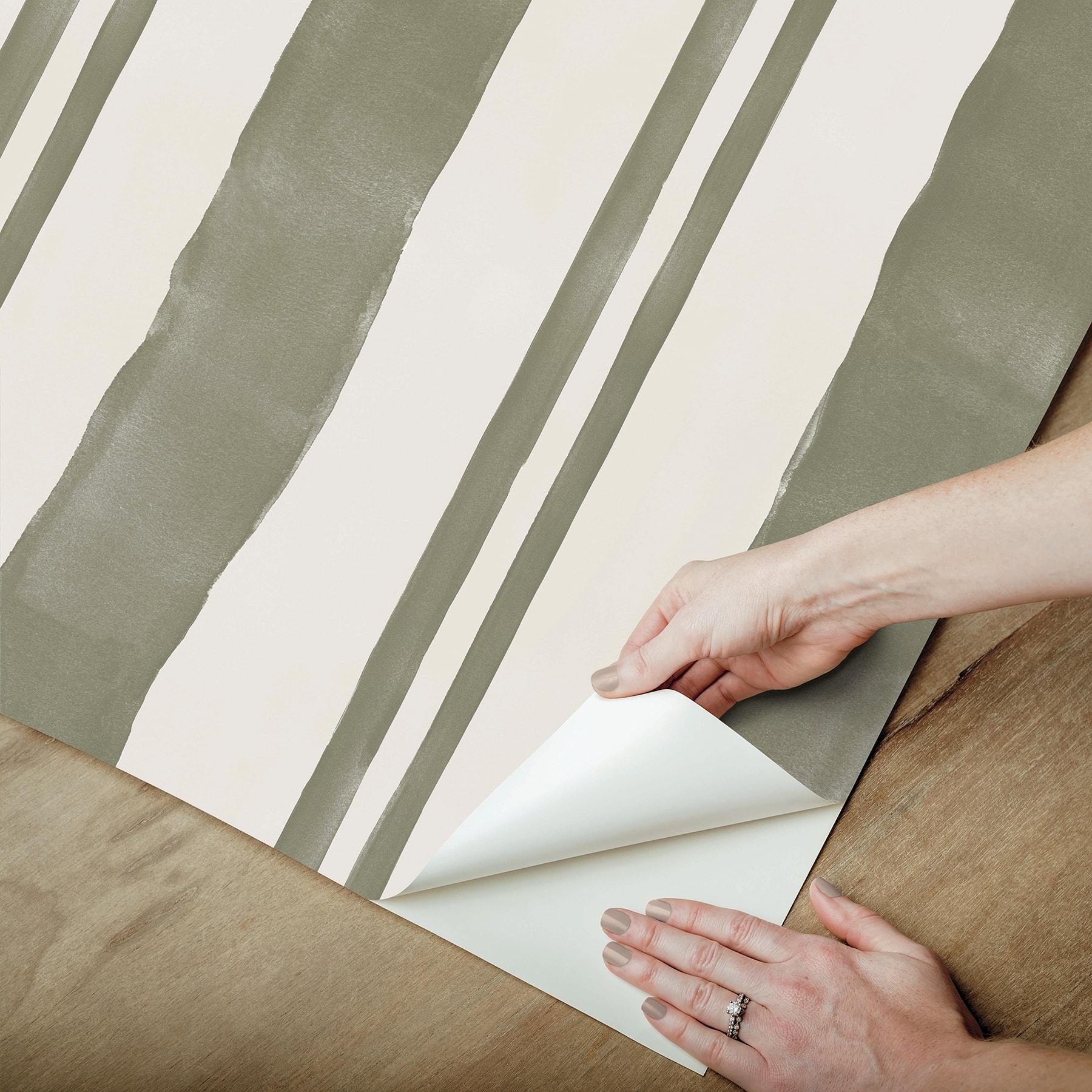 RoomMates Mr. Kate Winston Watercolor Stripe Peel & Stick Wallpaper