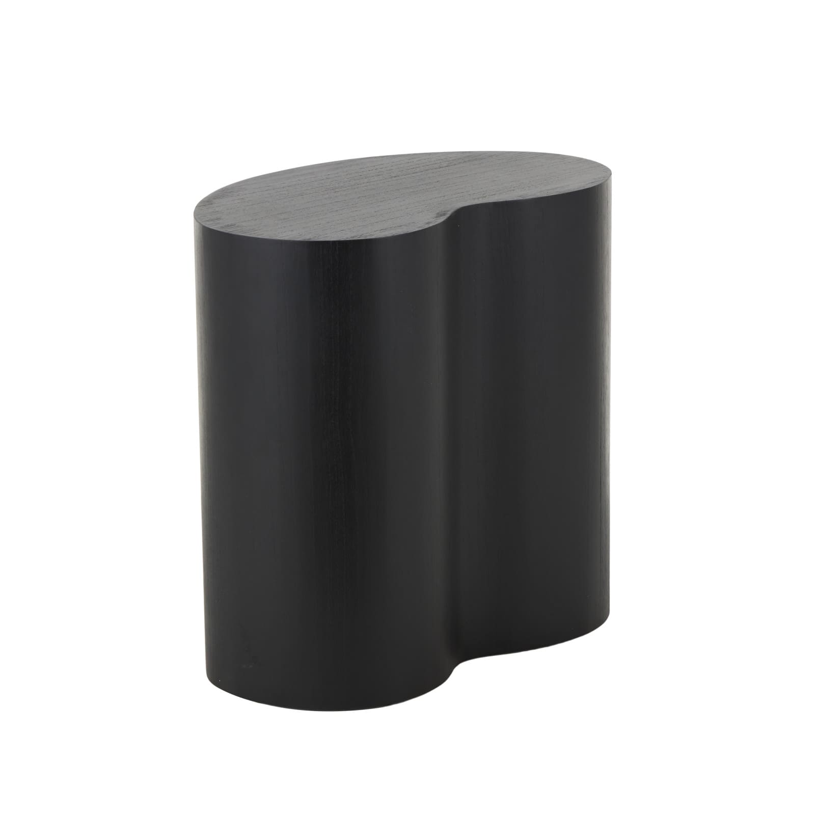 22.25" Black Wood Heart Inspired Side End Accent Table