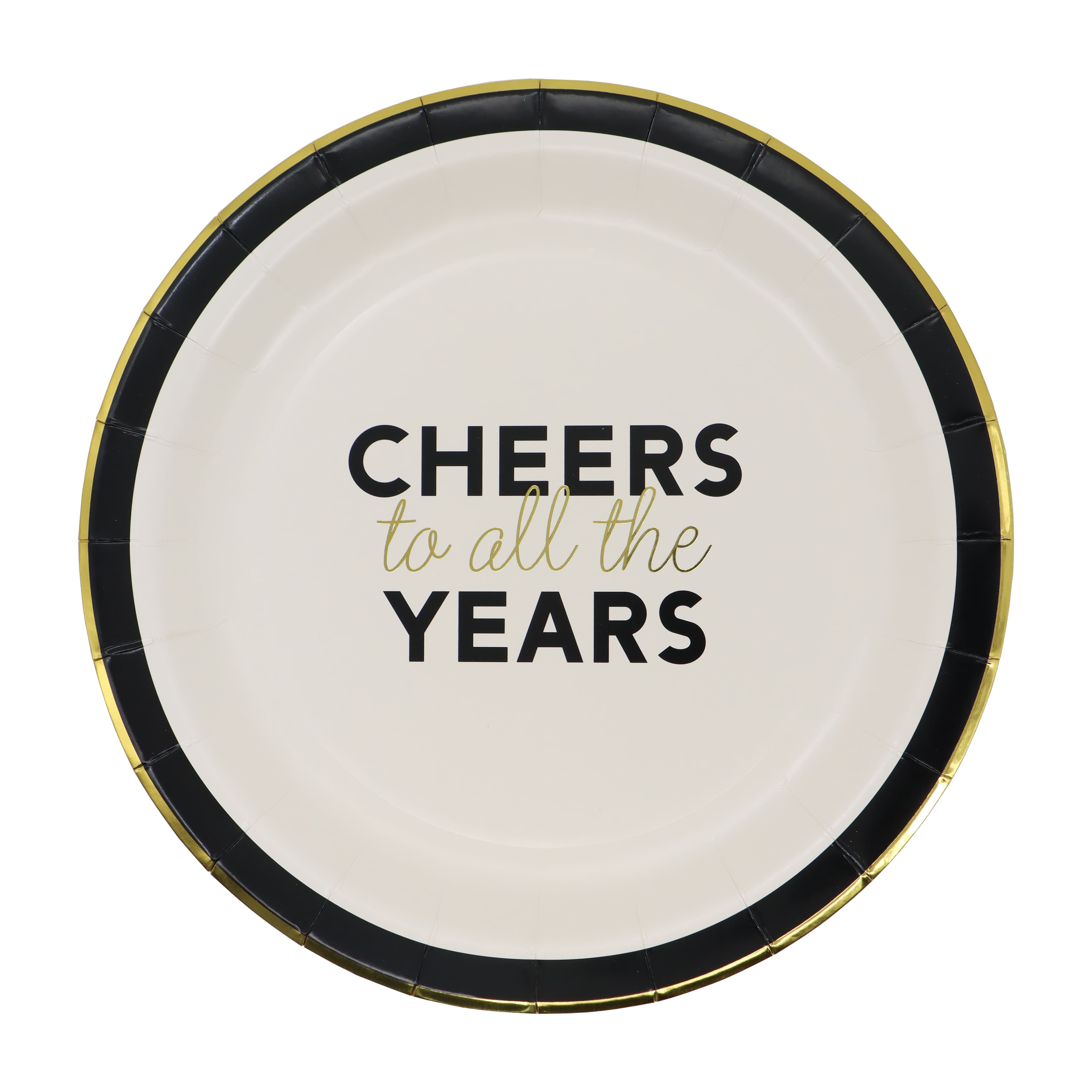 12 Packs: 8 ct. (96 total) 9" Cheers to all the Years Dinner Plates by Celebrate It™