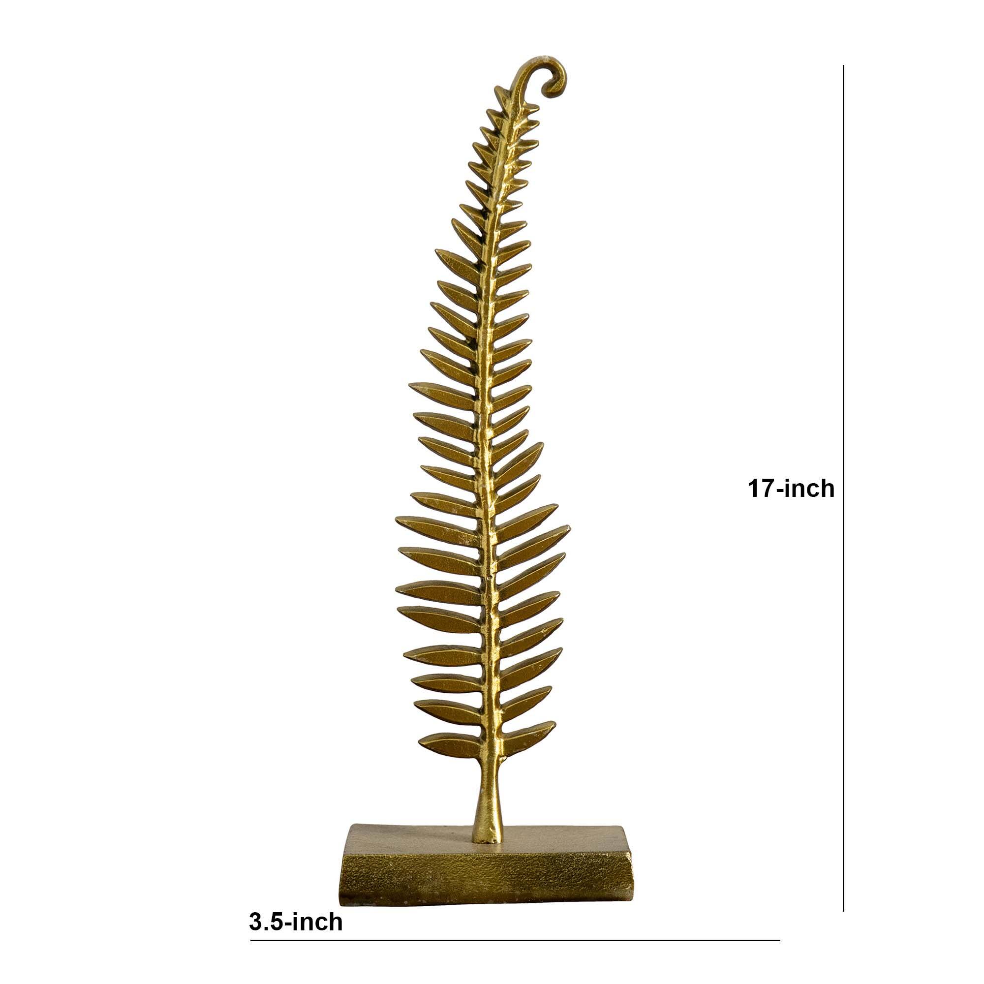 17" Gold Leaf Sculpture Decorative Accent