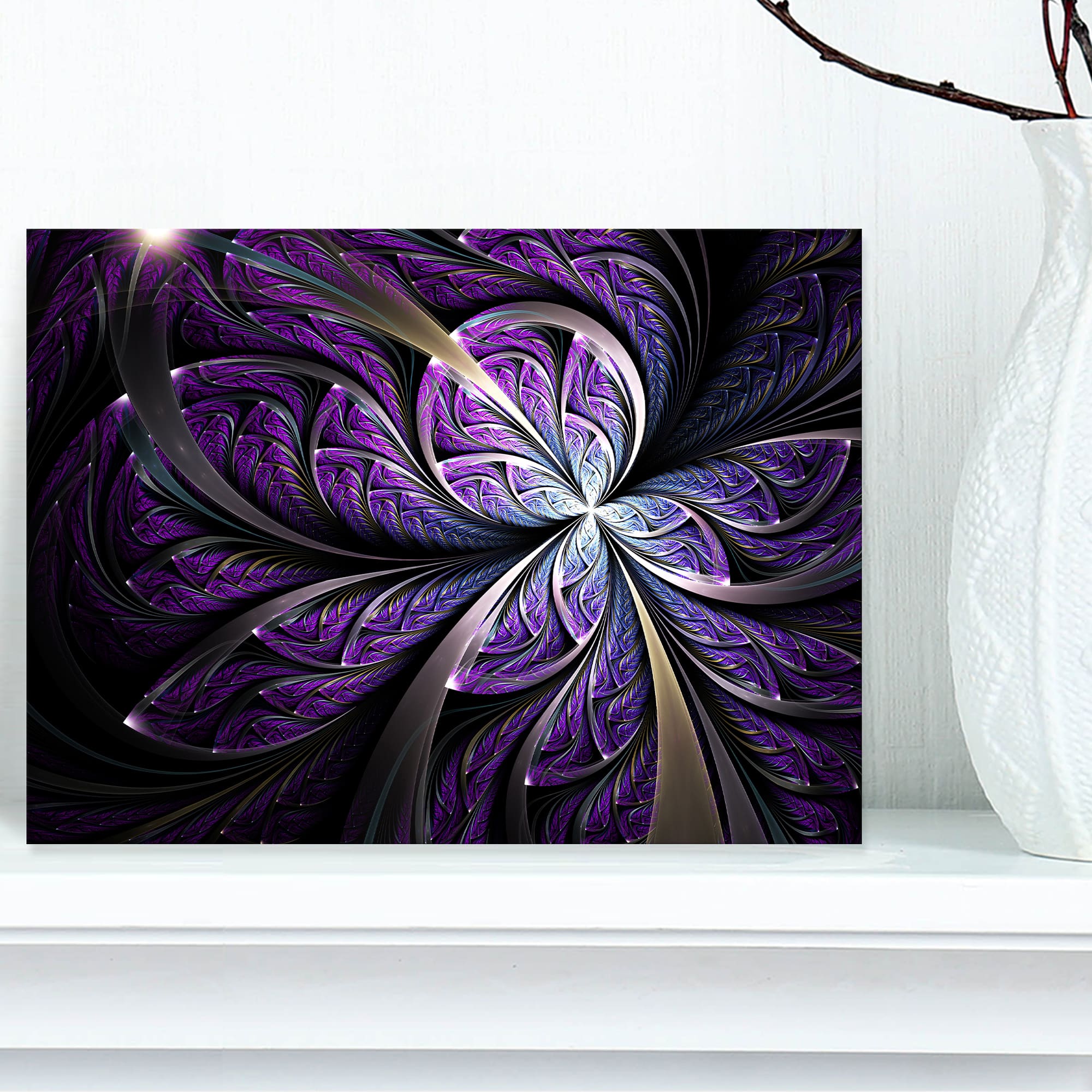 Designart - Glittering Fractal Flower