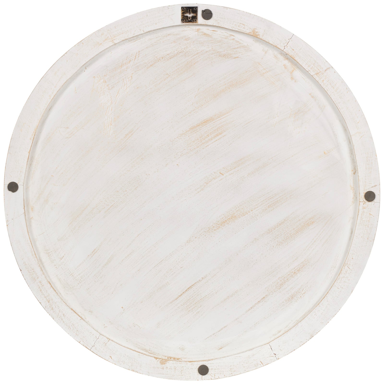 36" x 36" Gold Wooden Starburst Abstract Carved Circle Wall Décor with White Backing